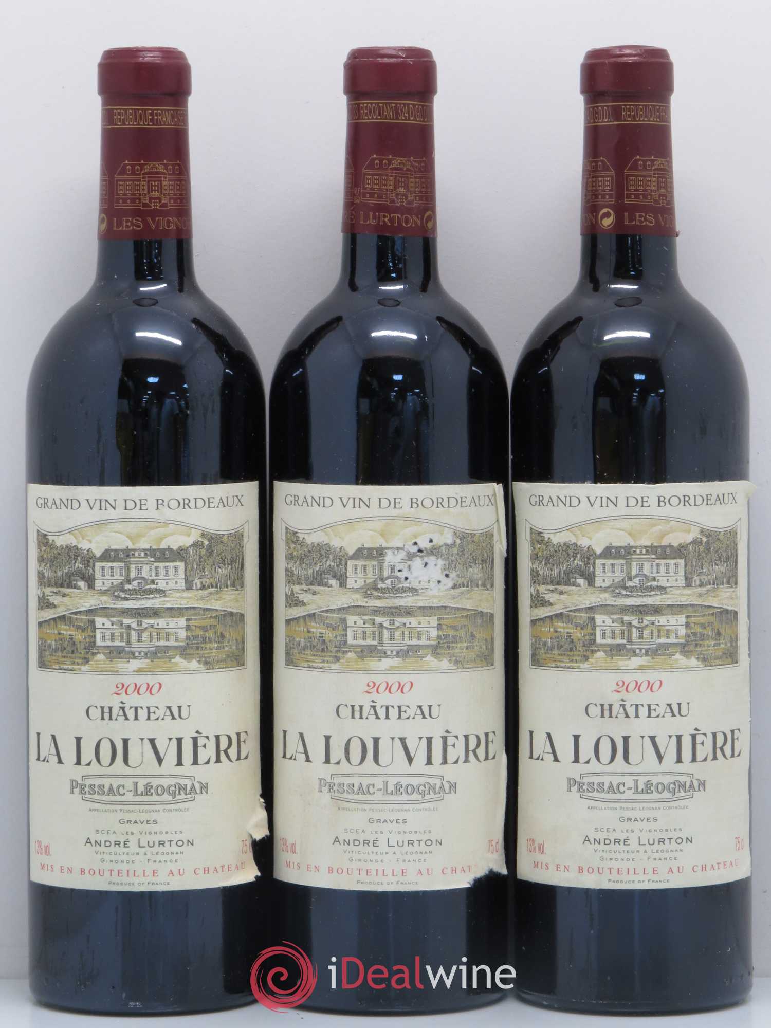 Château la Louvière 2000 - Lot de 3 bouteilles - 0