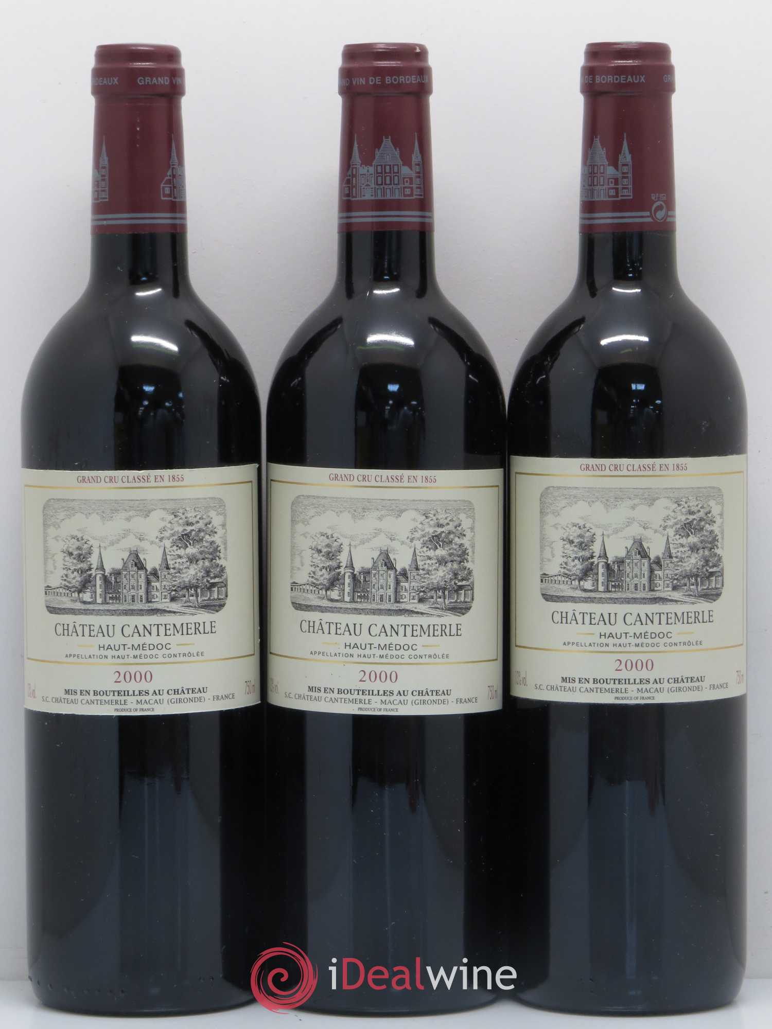 Château Cantemerle 5ème Grand Cru Classé 2000 - Lot de 3 bouteilles - 0