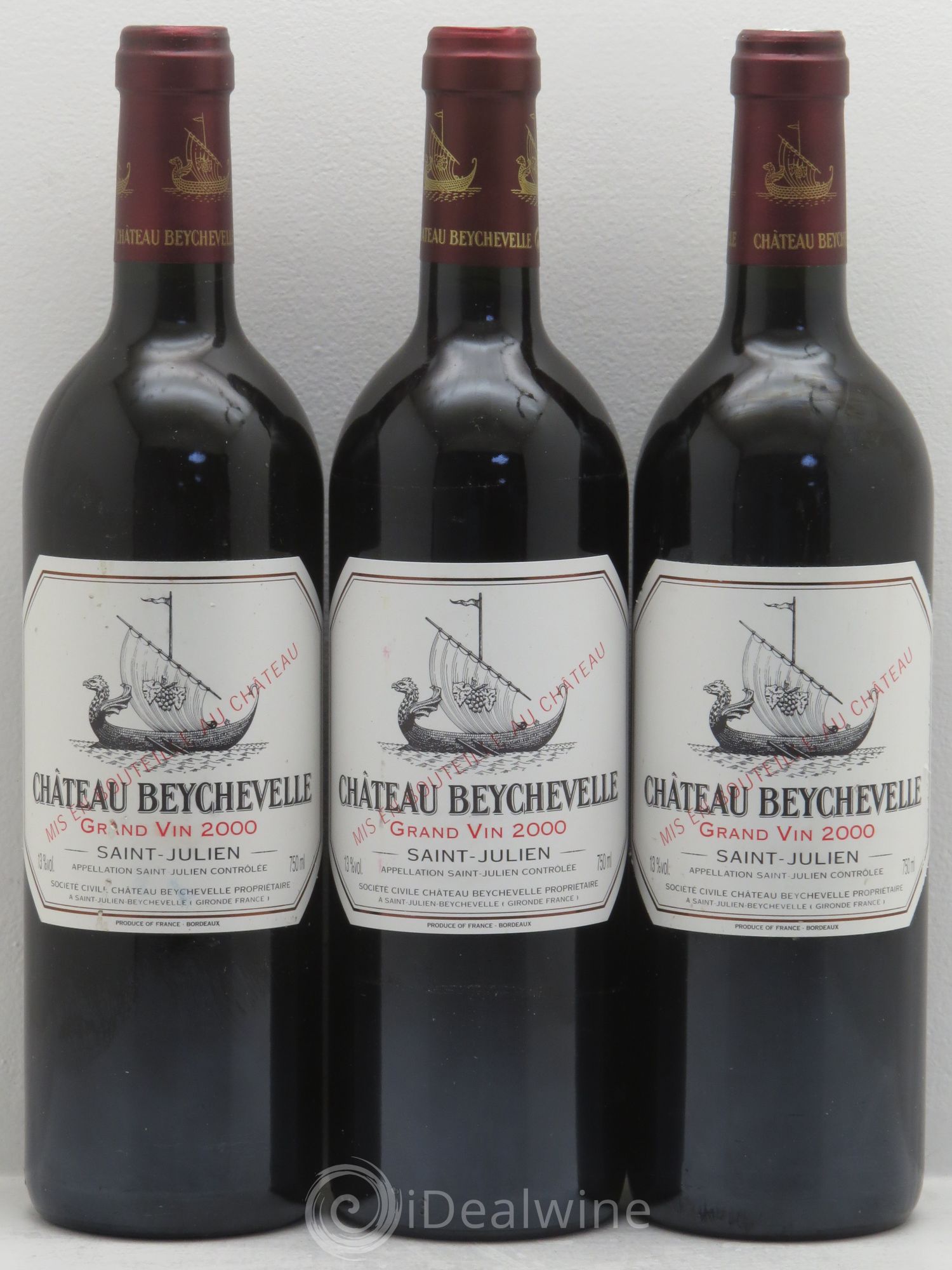 Château Beychevelle 4ème Grand Cru Classé 2000 - Lot de 3 bouteilles - 0