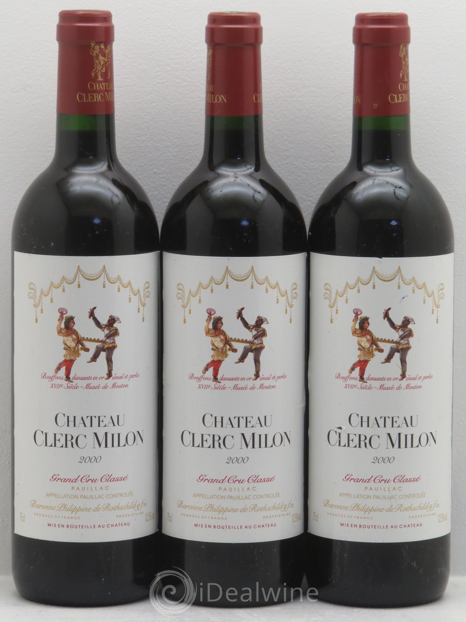 Château Clerc Milon 5ème Grand Cru Classé 2000 - Lot de 3 bouteilles - 0