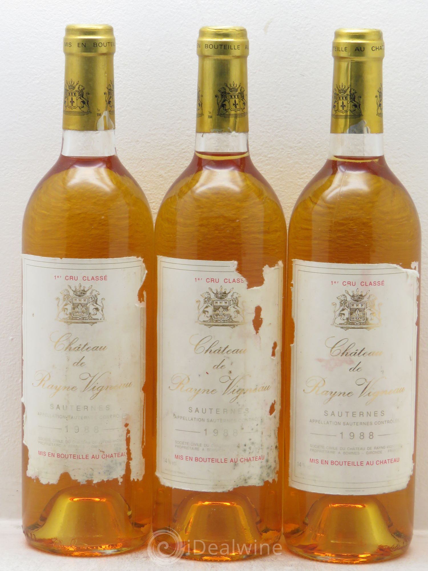 Château de Rayne Vigneau 1er Grand Cru Classé 1988 - Lotto di 3 bottiglie - 0