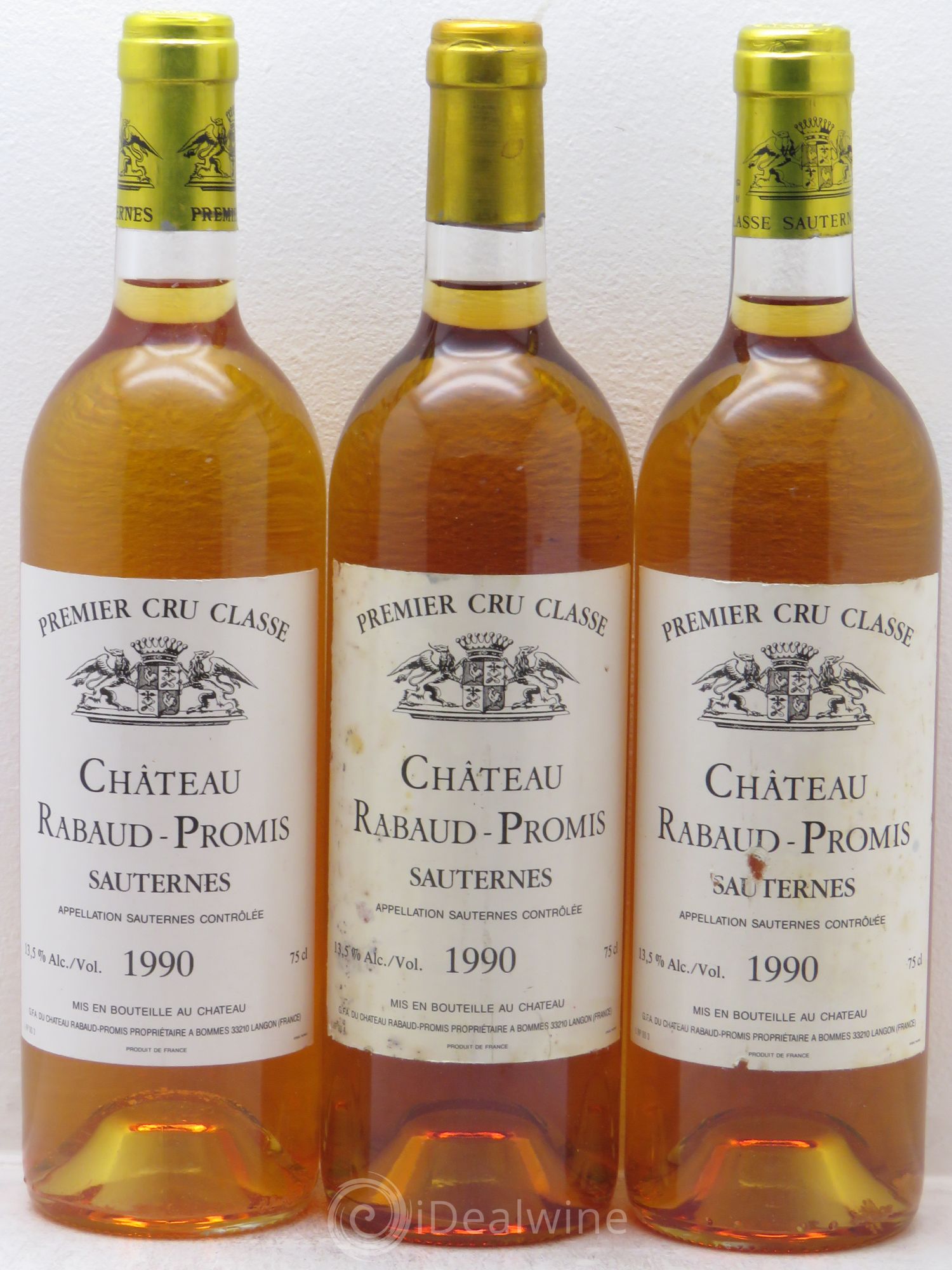 Château Rabaud Promis 1er Grand Cru Classé 1990 - Lotto di 3 bottiglie - 0