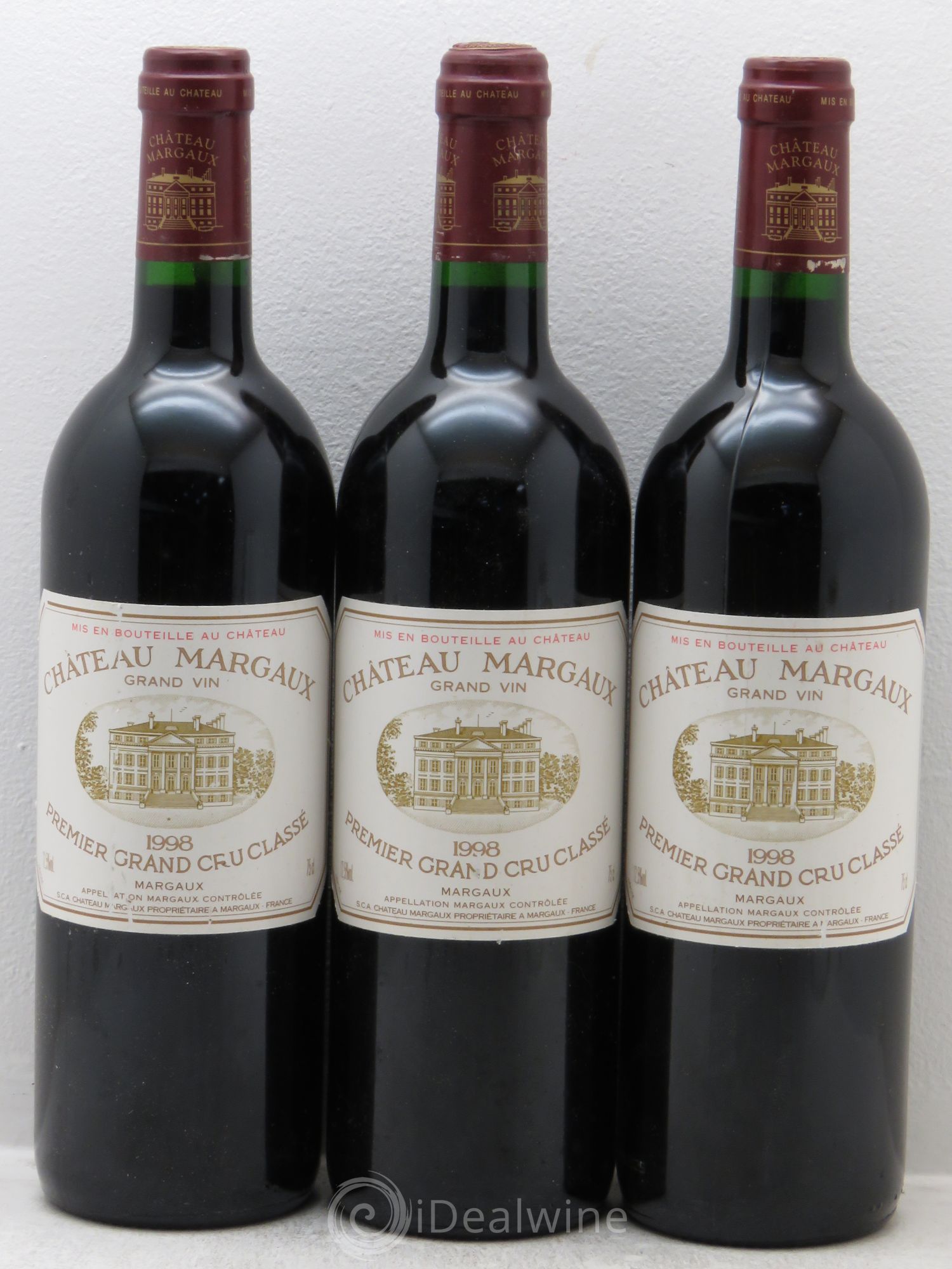 Château Margaux 1er Grand Cru Classé 1998 - Lot de 3 bouteilles - 0