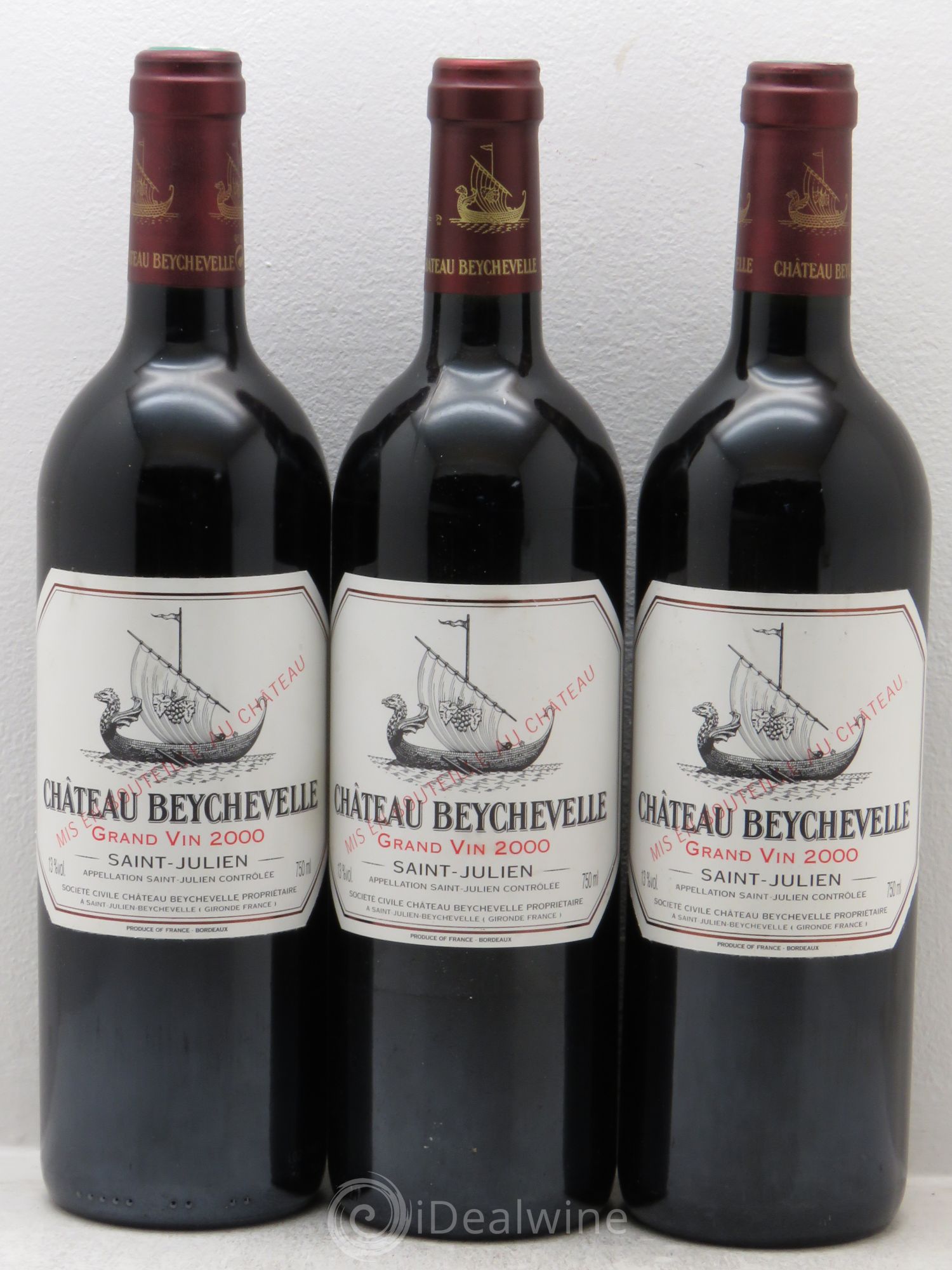 Château Beychevelle 4ème Grand Cru Classé 2000 - Lot de 3 bouteilles - 0