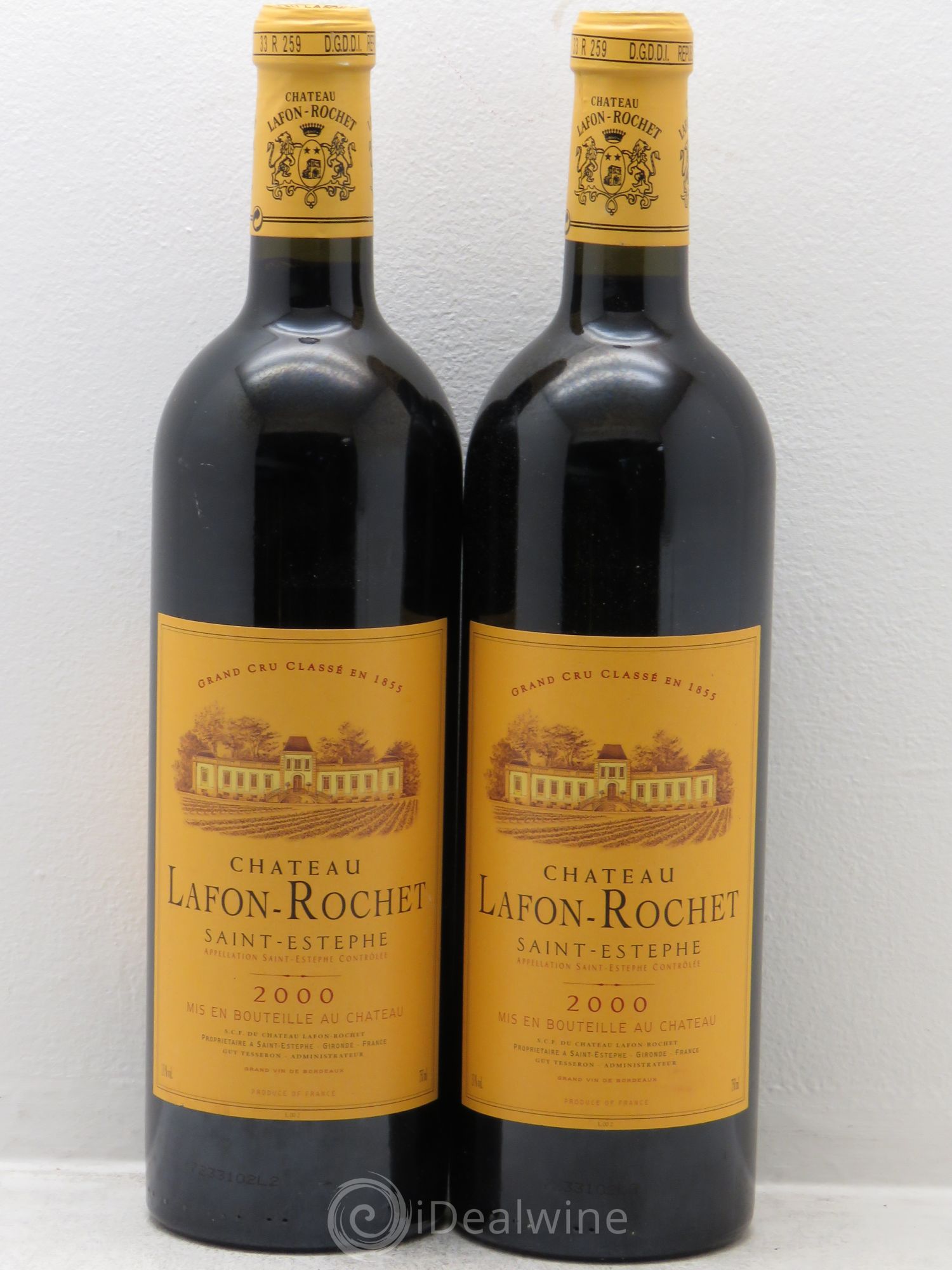 Château Lafon Rochet 4ème Grand Cru Classé 2000 - Lot de 2 bouteilles - 0