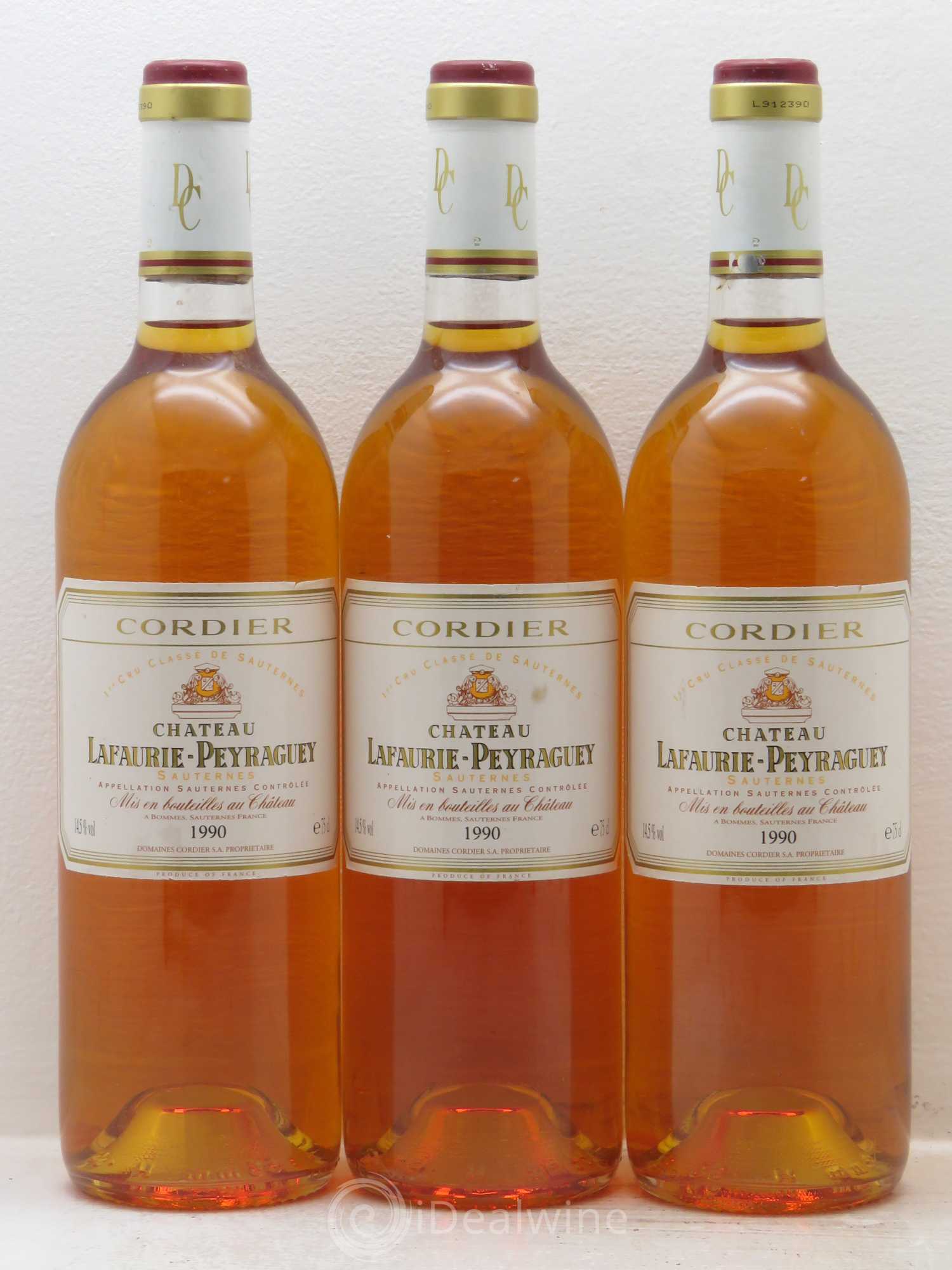 Château Lafaurie-Peyraguey 1er Grand Cru Classé 1990 - Lotto di 3 bottiglie - 0