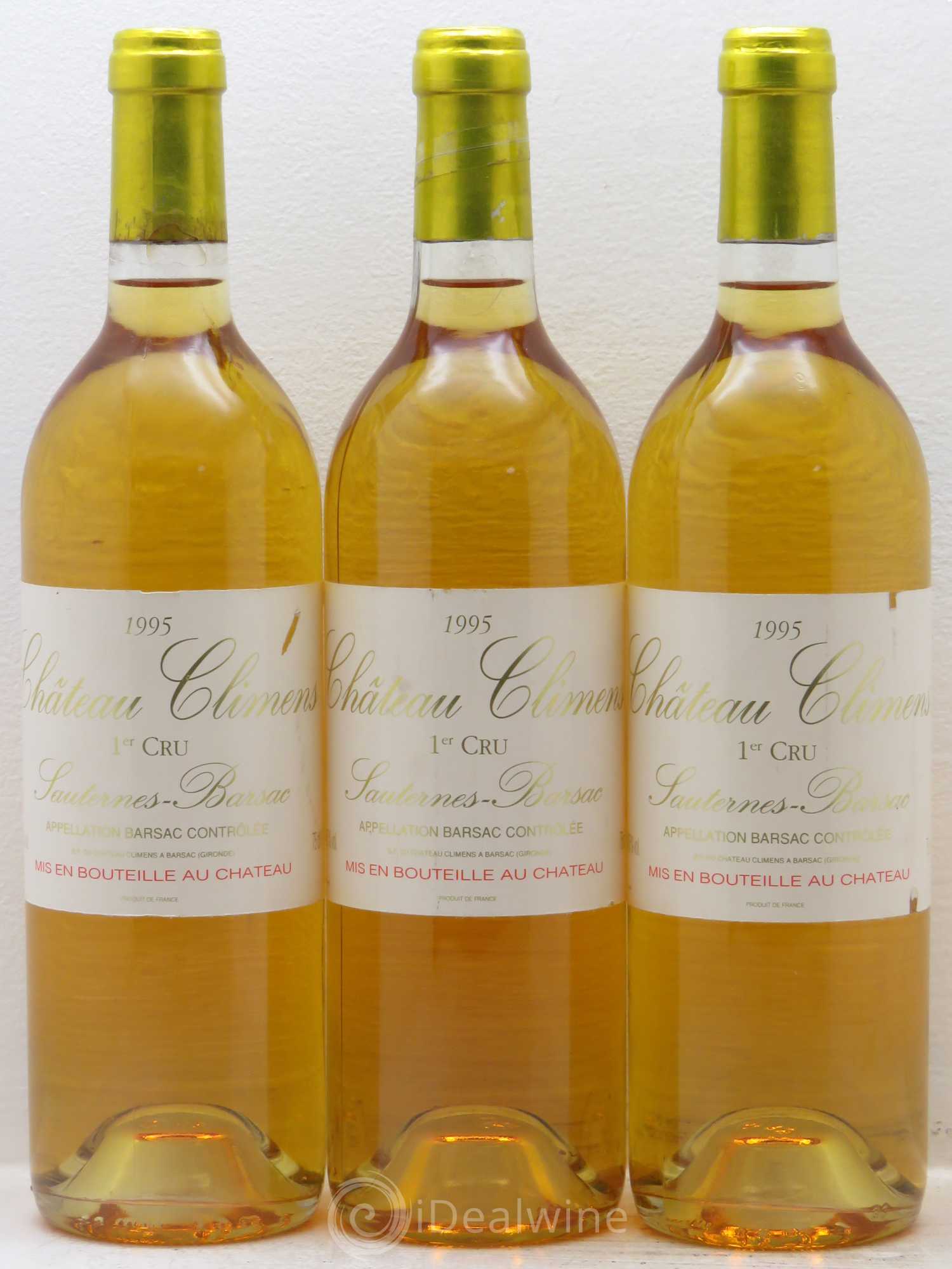 Château Climens 1er Grand Cru Classé 1995 - Lotto di 3 bottiglie - 0