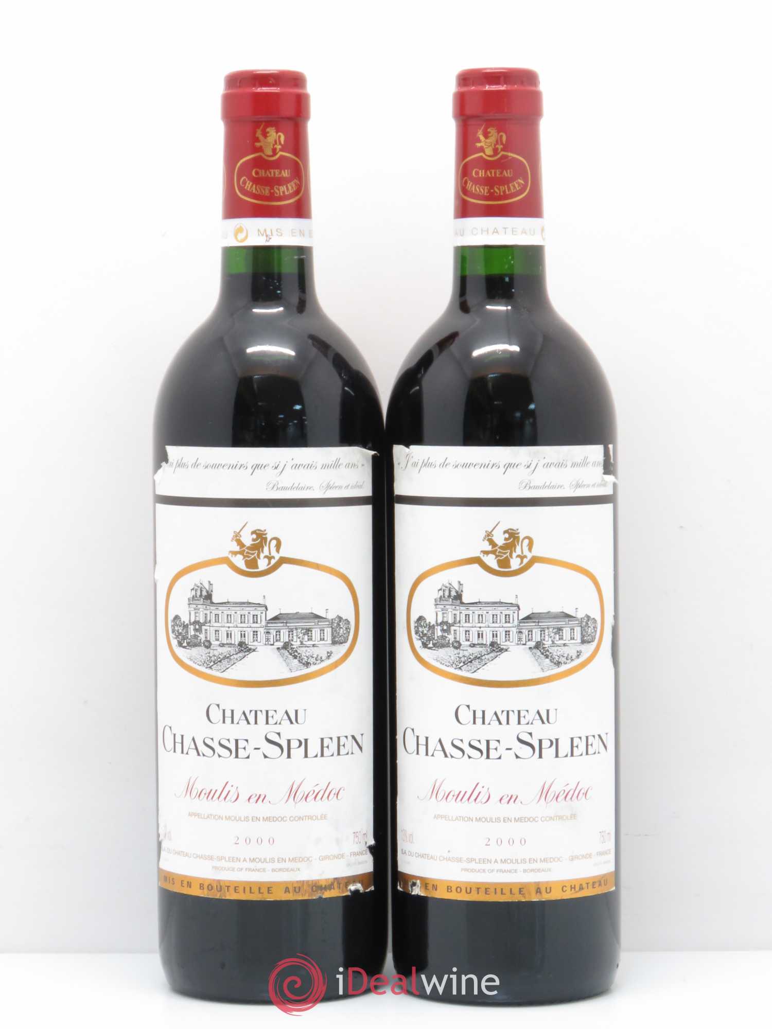 Château Chasse Spleen 2000 - Lot de 2 bouteilles - 0
