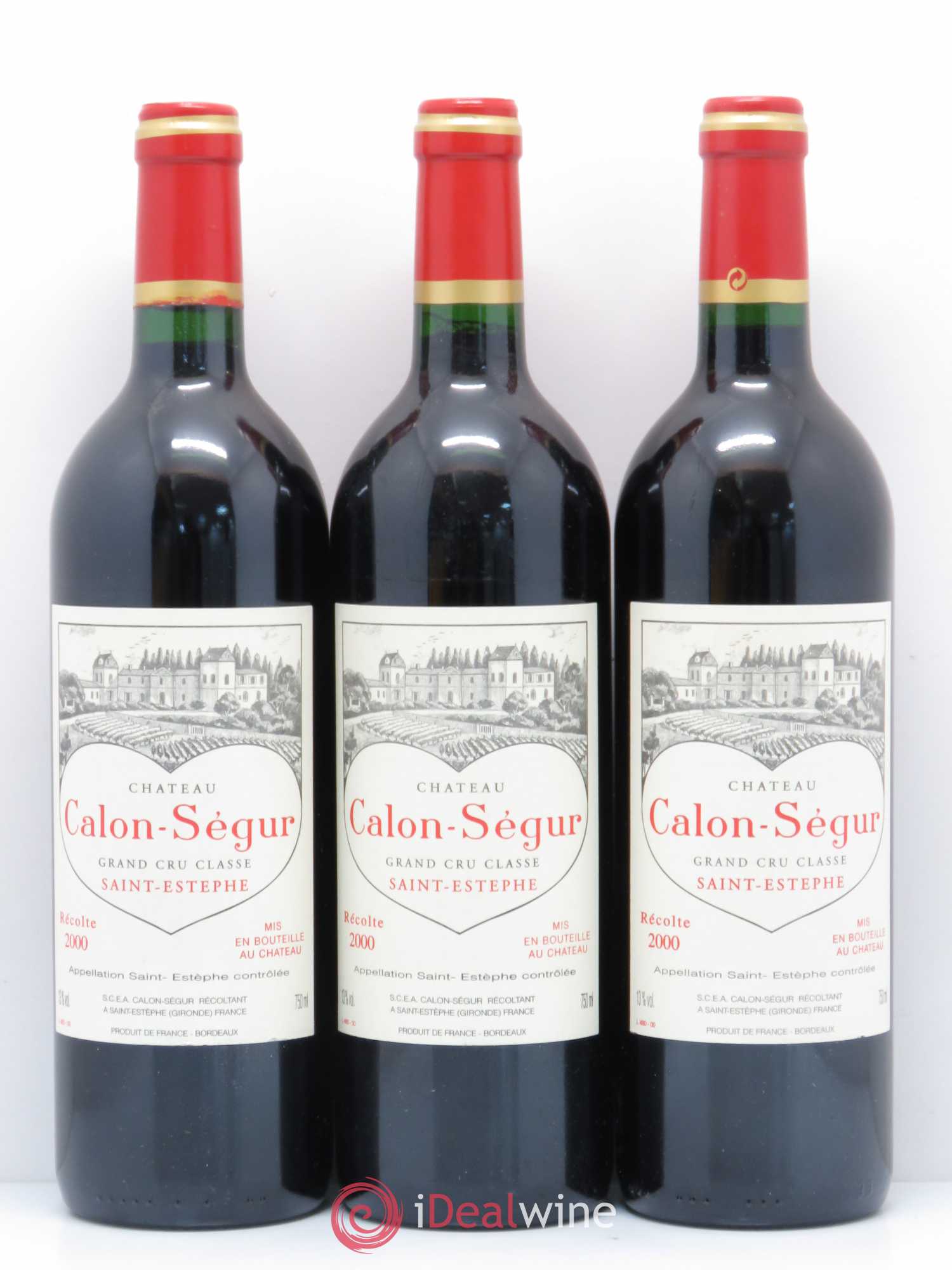 Château Calon Ségur 3ème Grand Cru Classé 2000 - Lot de 3 bouteilles - 0
