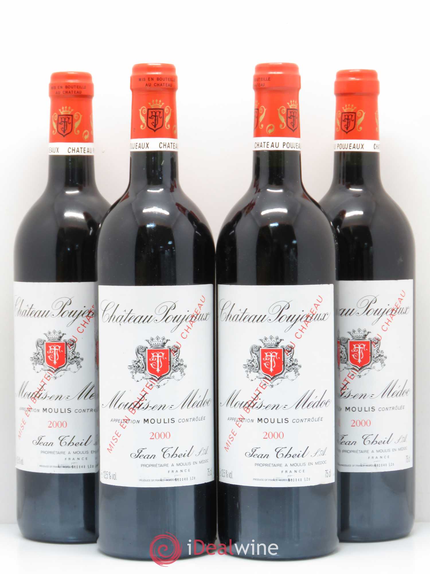 Château Poujeaux 2000 - Lot de 4 bouteilles - 0