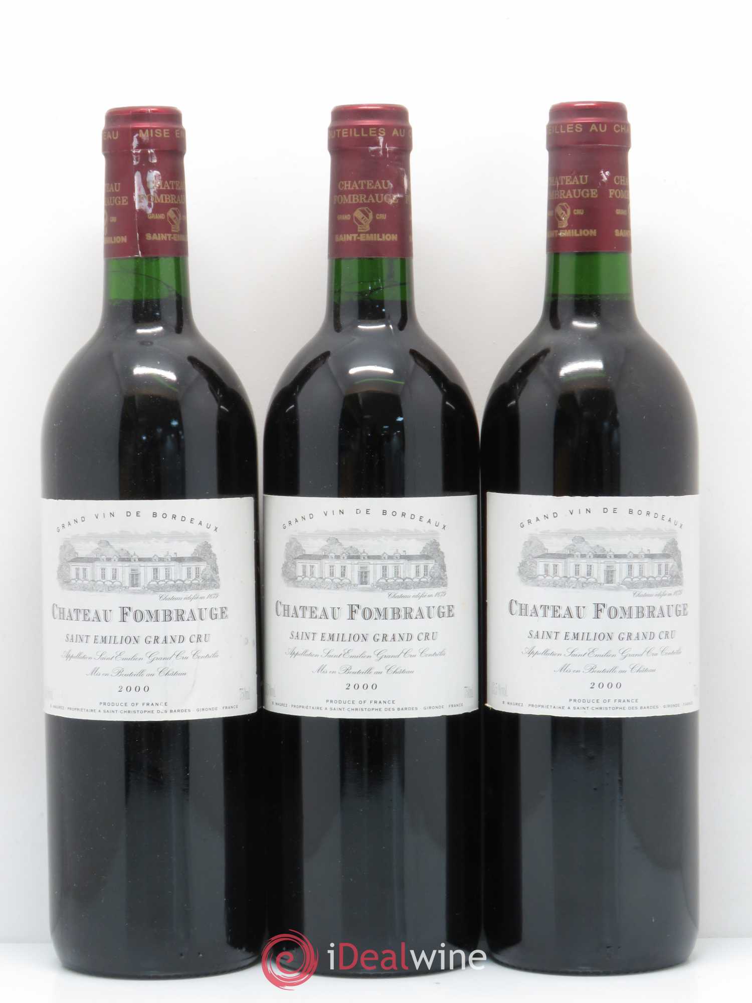 Château Fombrauge Grand Cru Classé 2000 - Lot de 3 bouteilles - 0
