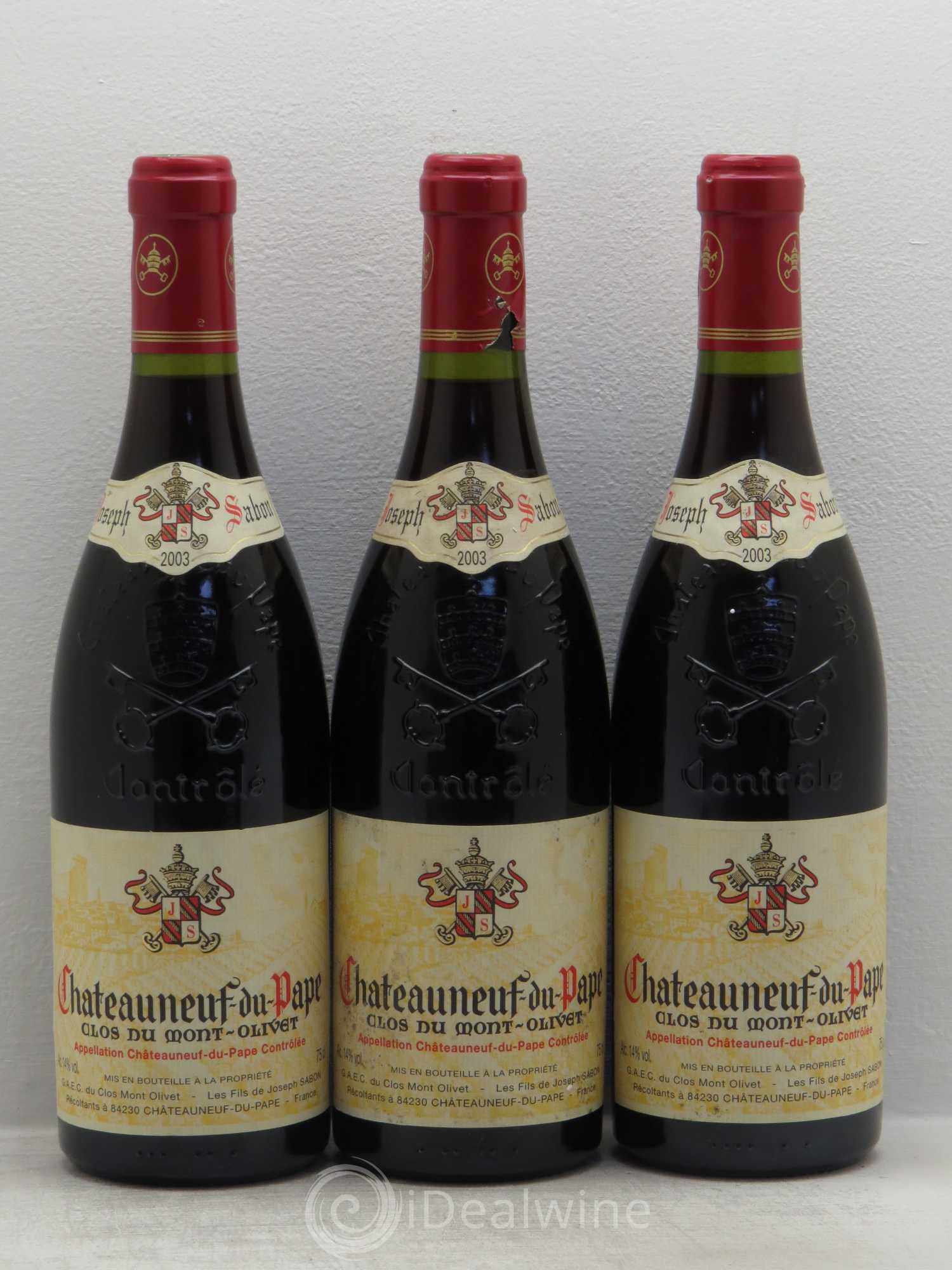Châteauneuf-du-Pape Clos du Mont-Olivet 2003 - Lot de 3 bouteilles - 0