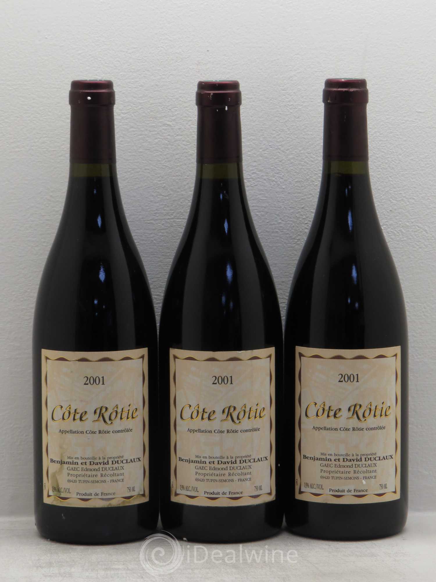Côte-Rôtie Duclaux 2001 - Posten von 3 Flaschen - 0