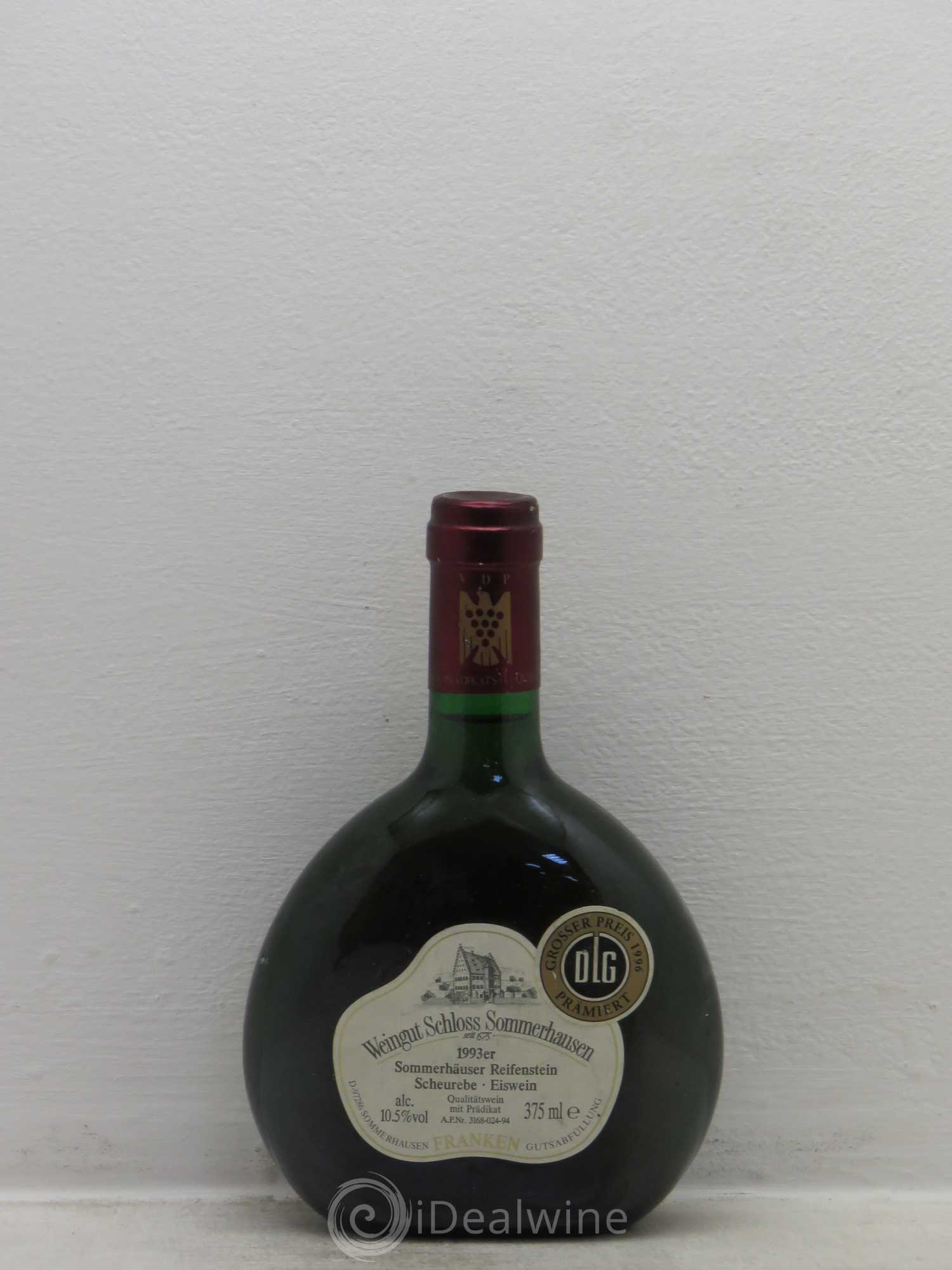 Riesling-Eiswein Schloss Sommerhausen Reifenstein Scheurebe 1993 - Posten von 1 Demi-Flasche - 0