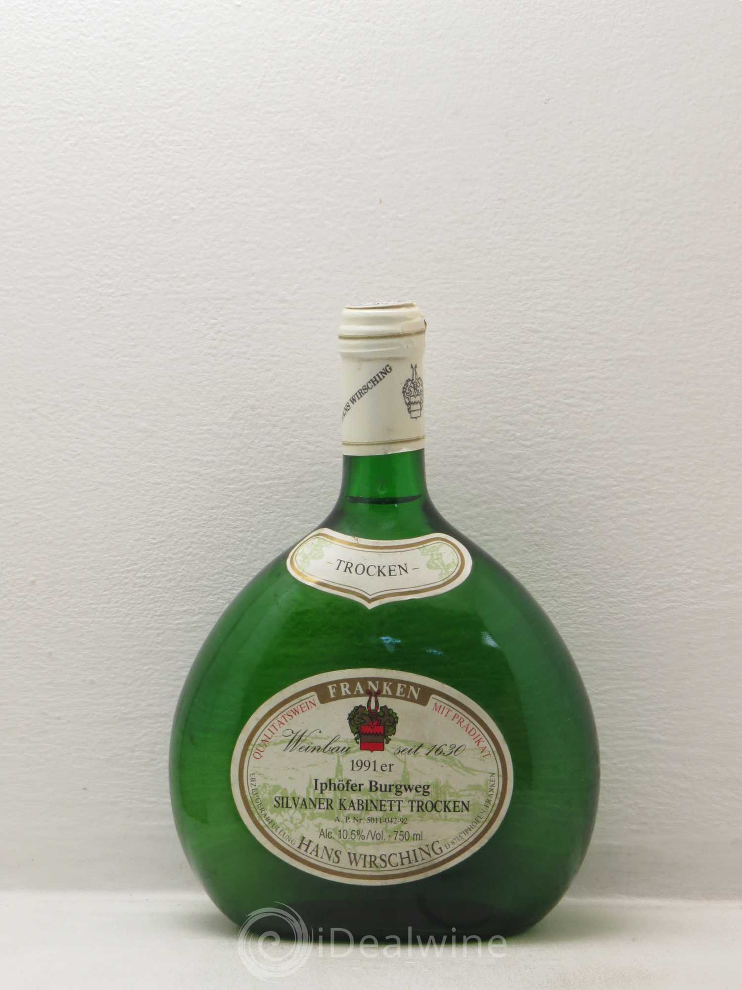 Allemagne Mosel-Saar Iphöfer Burgweg Kabinett Trocken Silvaner 1991 - Posten von 1 Flasche - 0