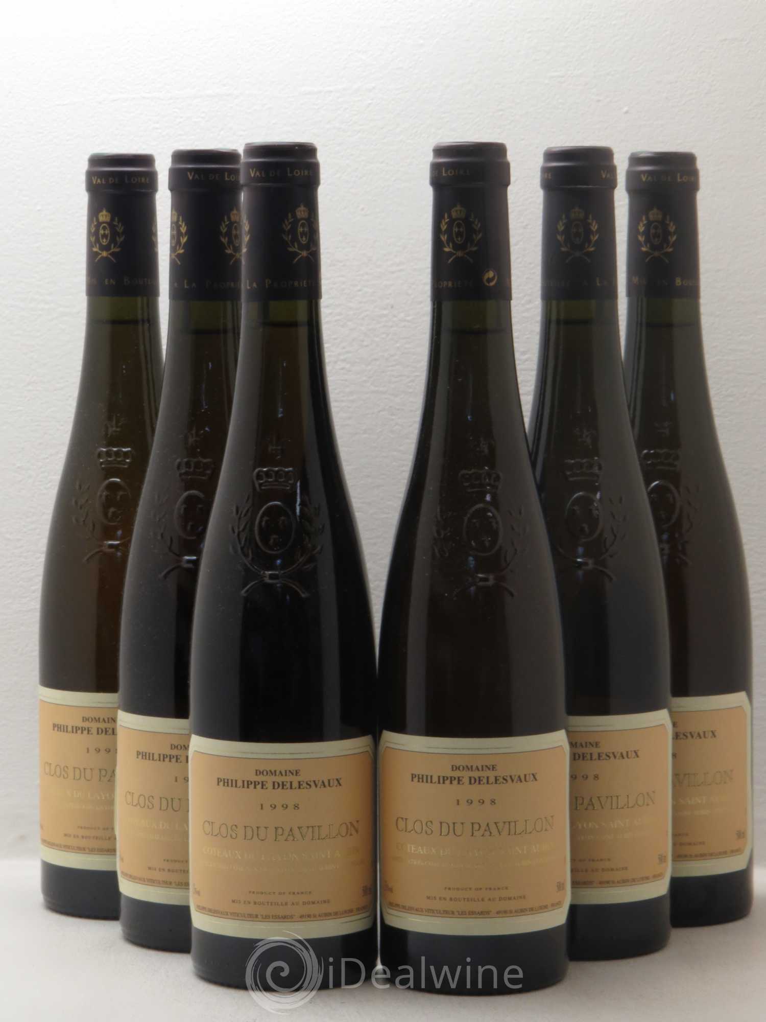 Coteaux du Layon Coteaux Du Layon Saint aubin clos du pavillon Philippe Delesvaux 1998 - Lotto di 6 bottiglie - 0