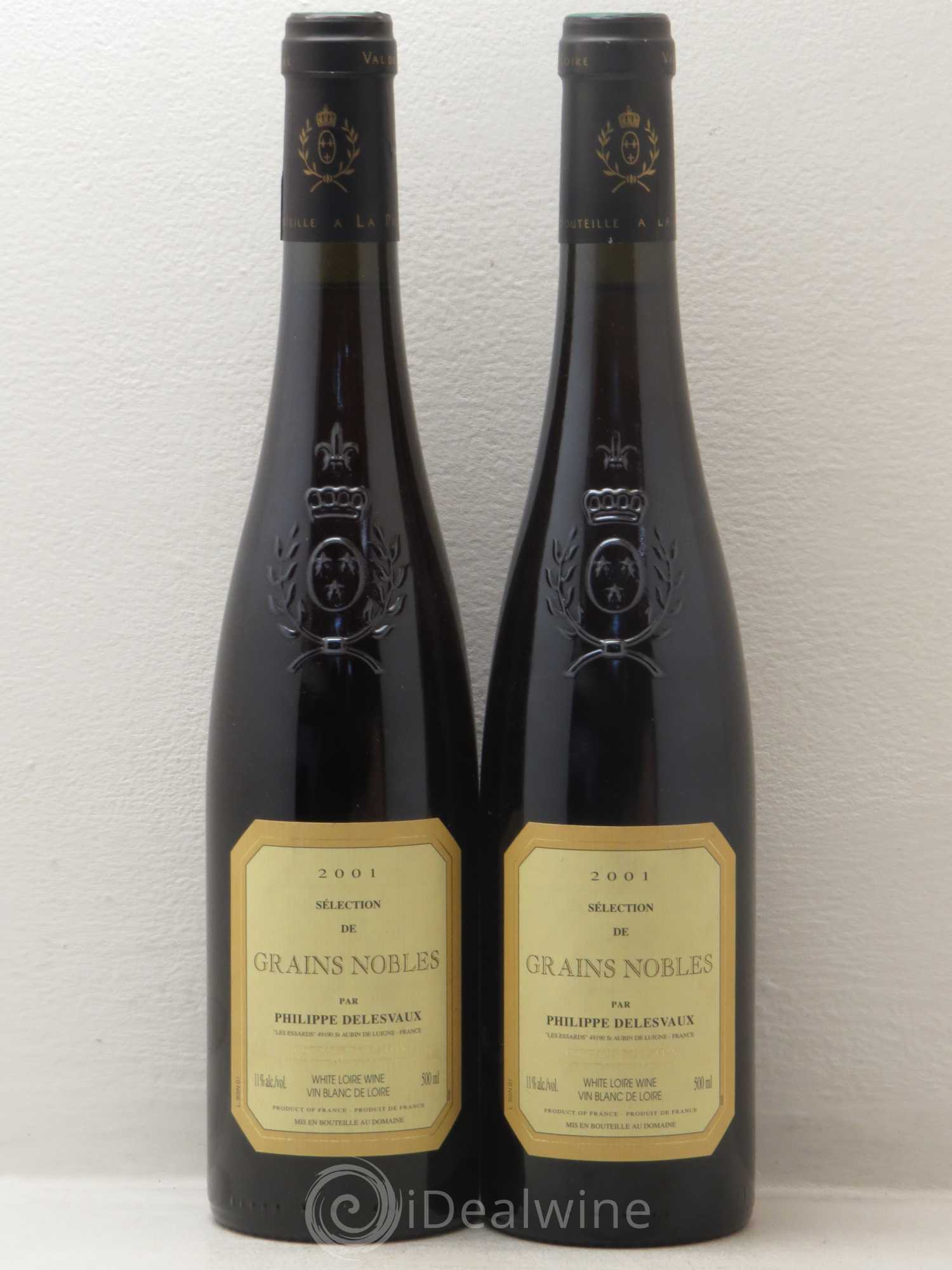 Coteaux du Layon Coteaux Du Layon Selection Grains Nobles Philippe Delesvaux 2001 - Lotto di 2 bottiglie - 0