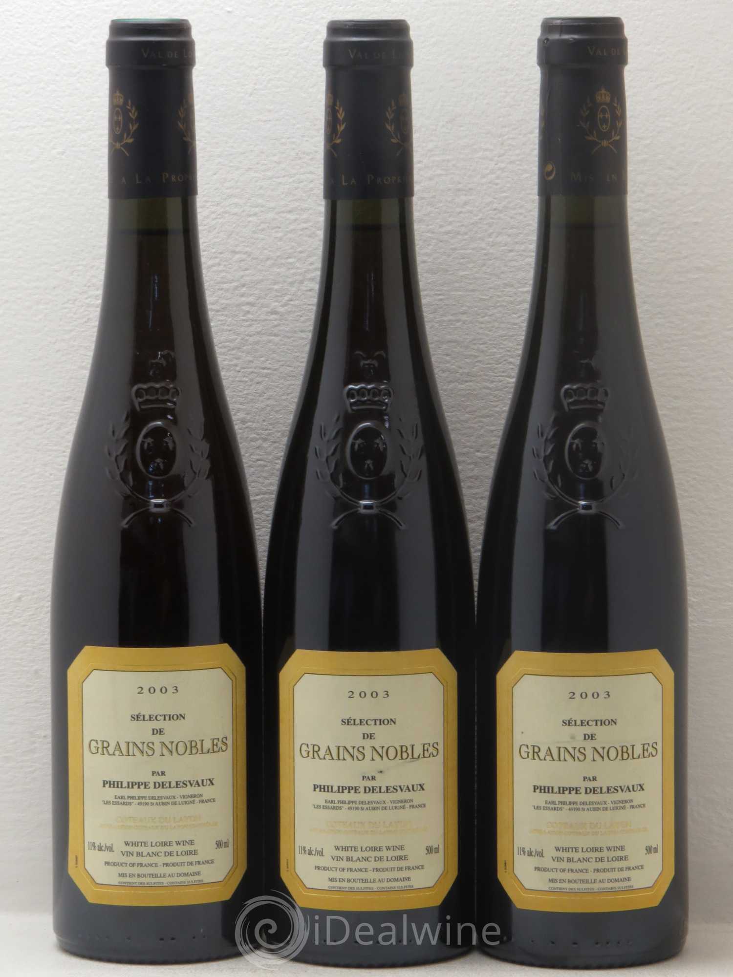 Coteaux du Layon Coteaux Du Layon Selection Grains Nobles Philippe Delesvaux 2003 - Lotto di 6 bottiglie - 2