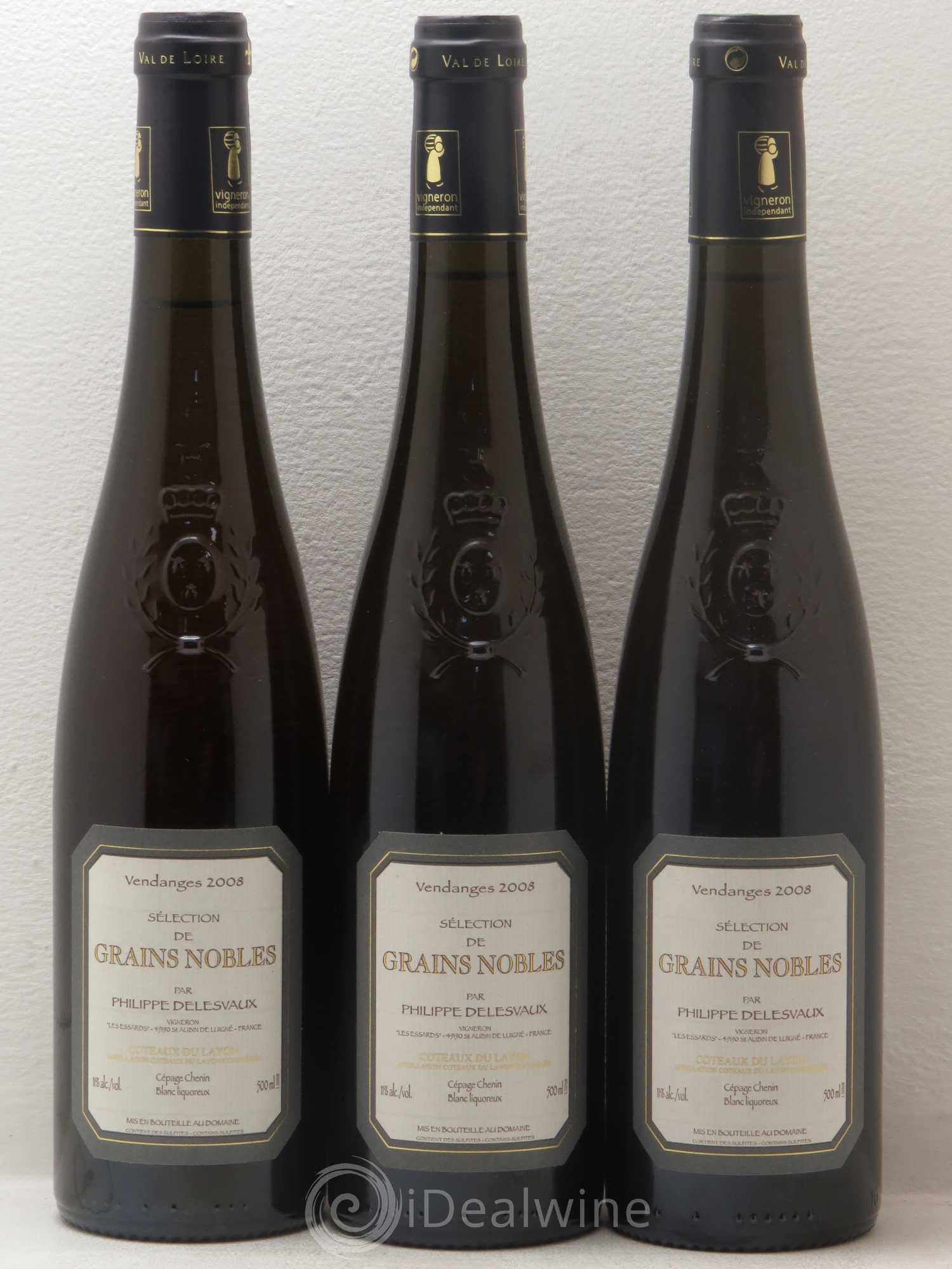 Coteaux du Layon Coteaux Du Layon Selection Grains Nobles Philippe Delesvaux 2008 - Lotto di 6 bottiglie - 1