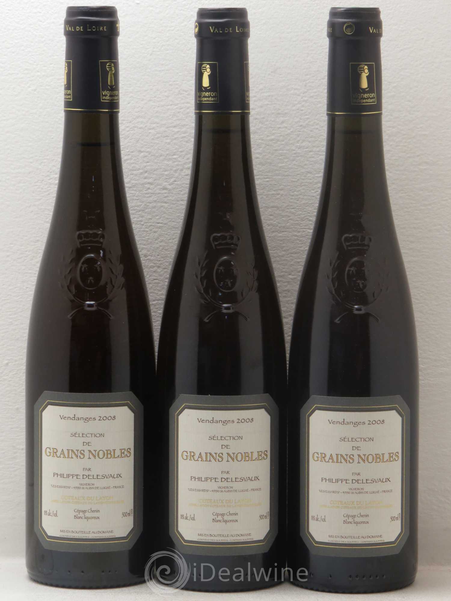 Coteaux du Layon Coteaux Du Layon Selection Grains Nobles Philippe Delesvaux 2008 - Lotto di 6 bottiglie - 2