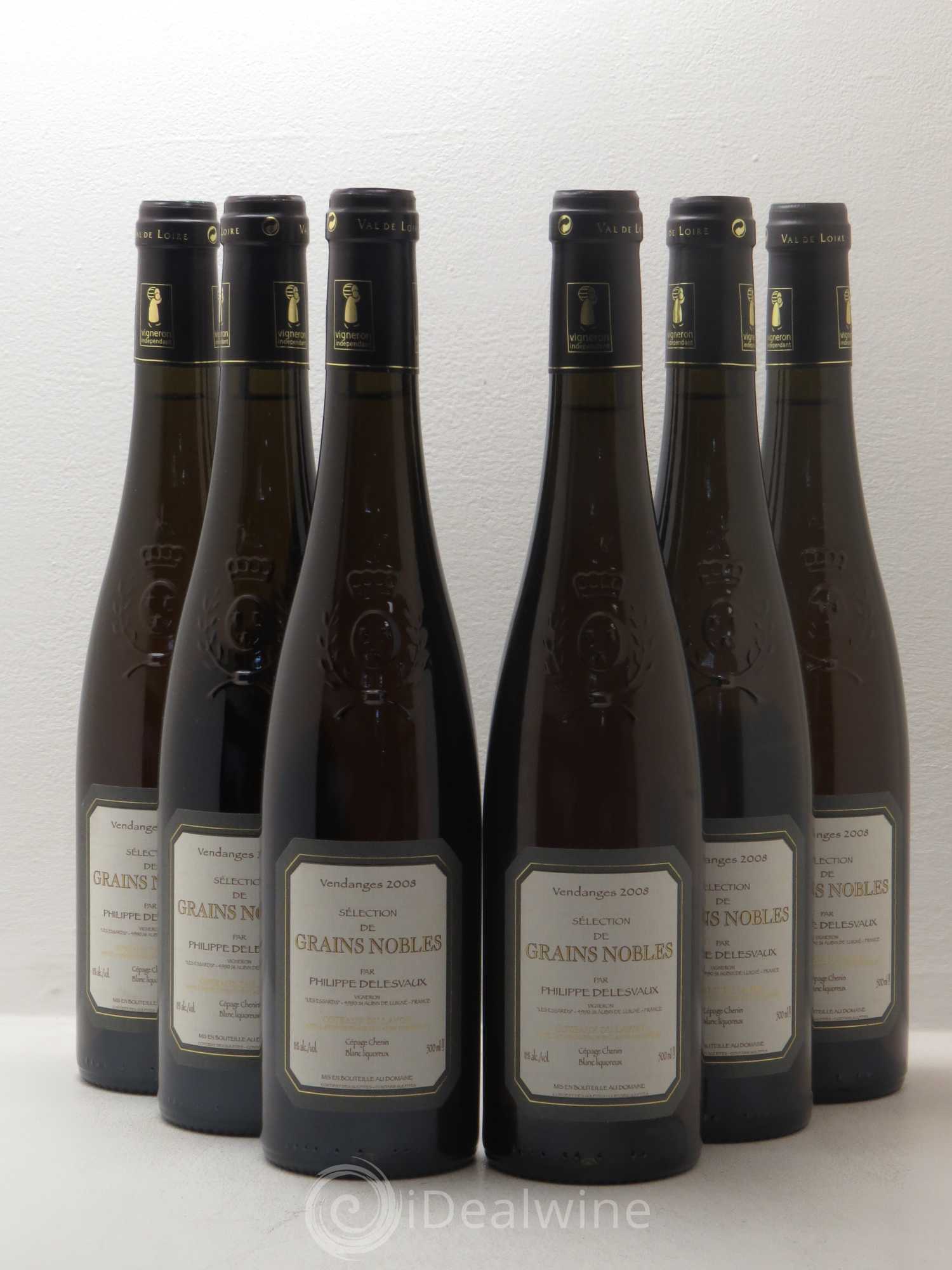 Coteaux du Layon Coteaux Du Layon Selection Grains Nobles Philippe Delesvaux 2008 - Lotto di 6 bottiglie - 0