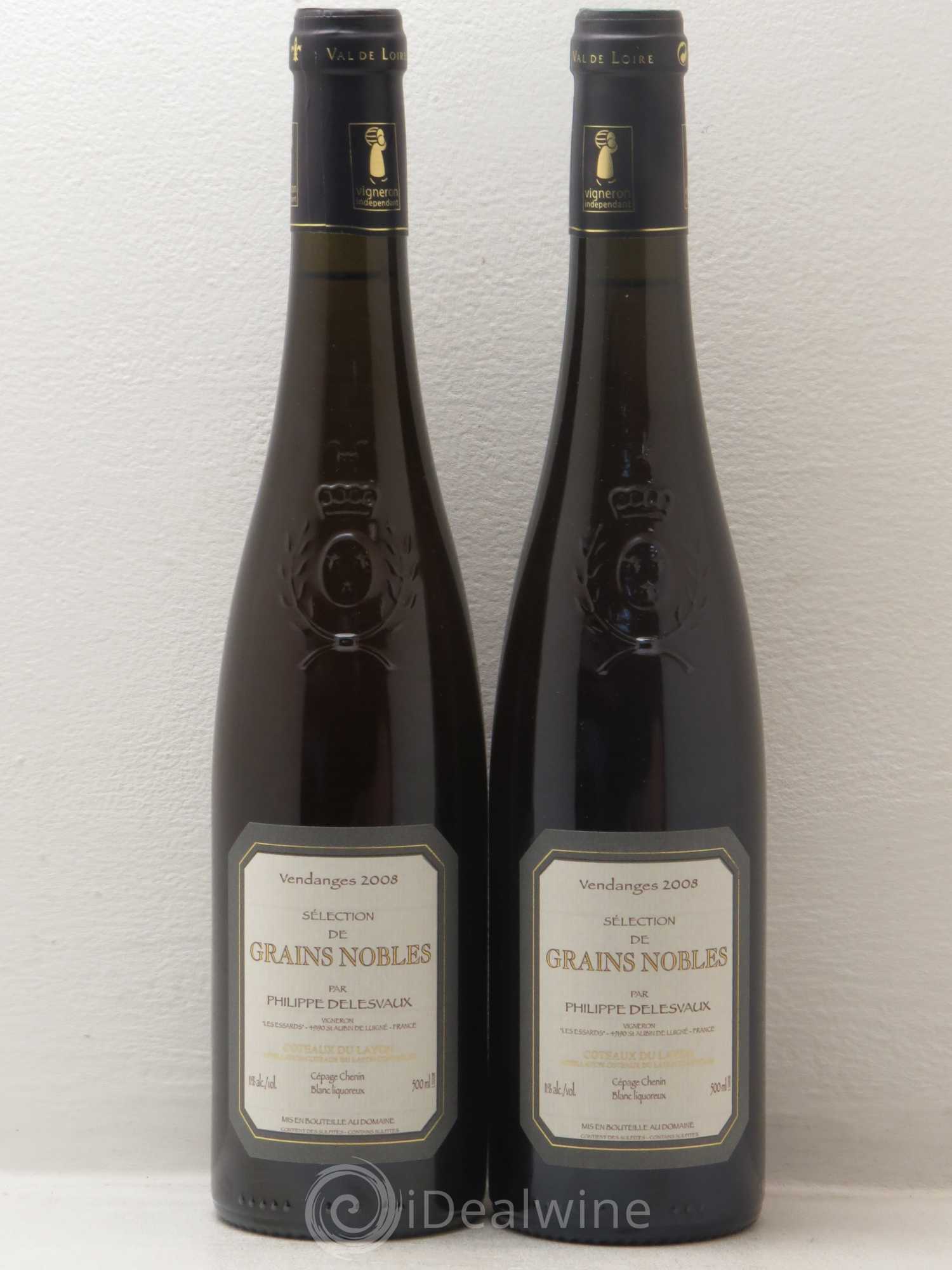 Coteaux du Layon Coteaux Du Layon Selection Grains Nobles Philippe Delesvaux 2008 - Lotto di 2 bottiglie - 0