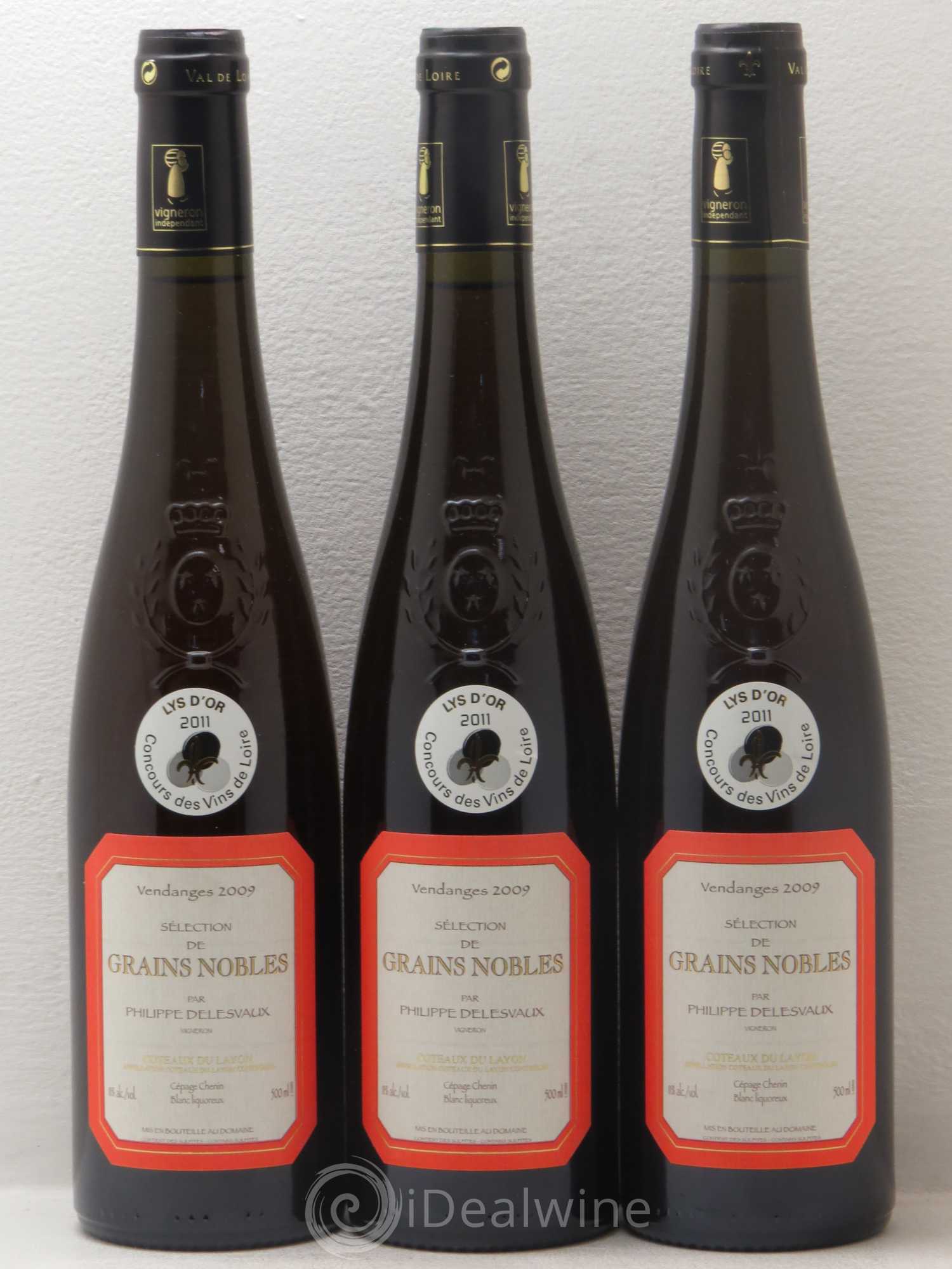 Coteaux du Layon Coteaux Du Layon Selection Grains Nobles Philippe Delesvaux 2009 - Lotto di 3 bottiglie - 0