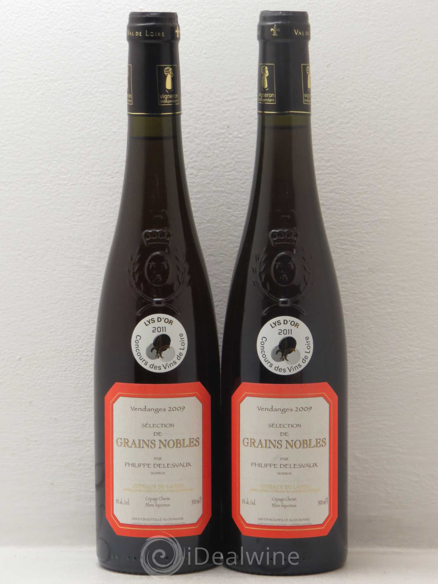 Coteaux du Layon Coteaux Du Layon Selection Grains Nobles Philippe Delesvaux 2009 - Lotto di 2 bottiglie - 0