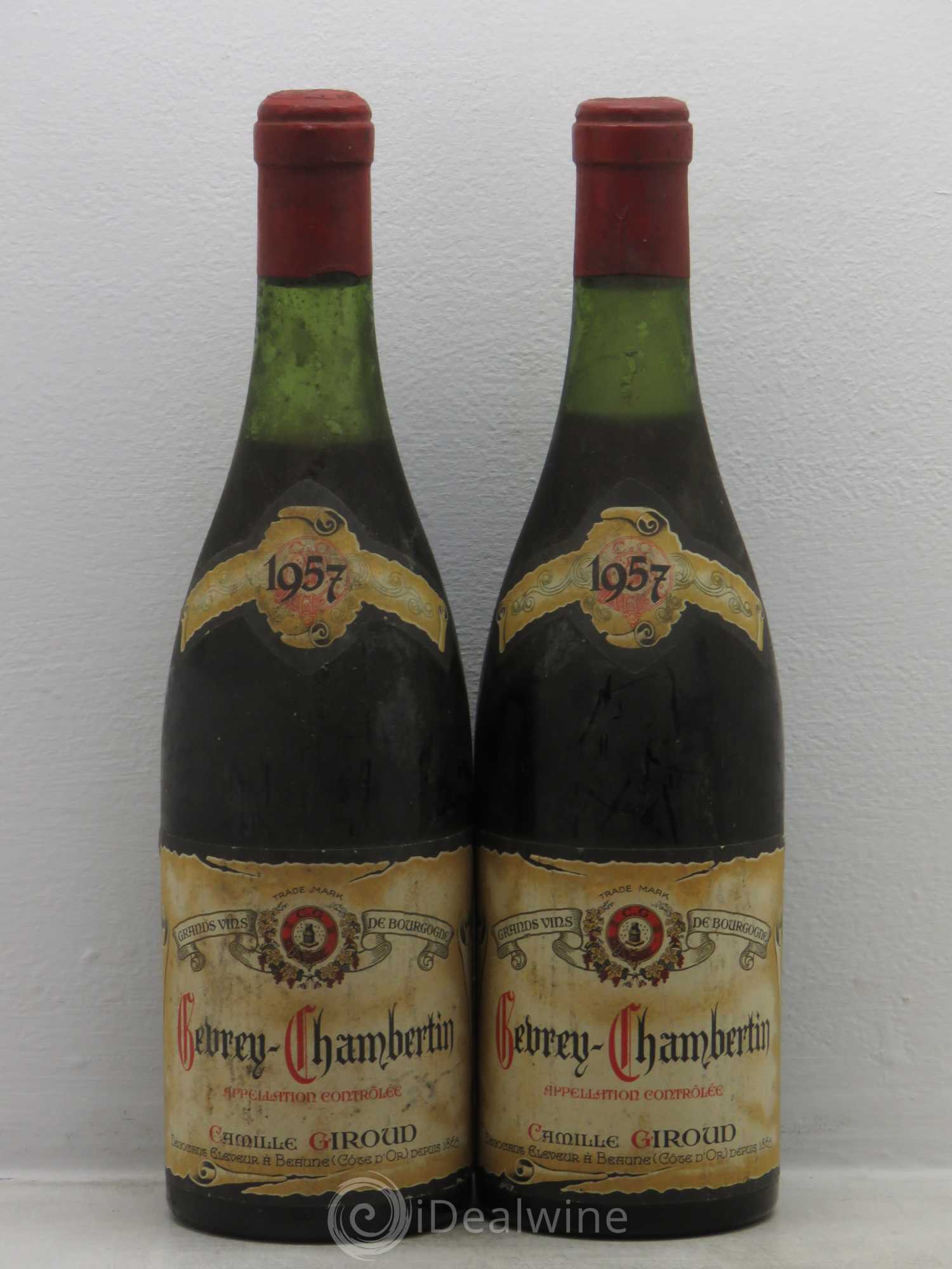 Gevrey-Chambertin Giroud 1957 - Lot de 2 bouteilles - 0
