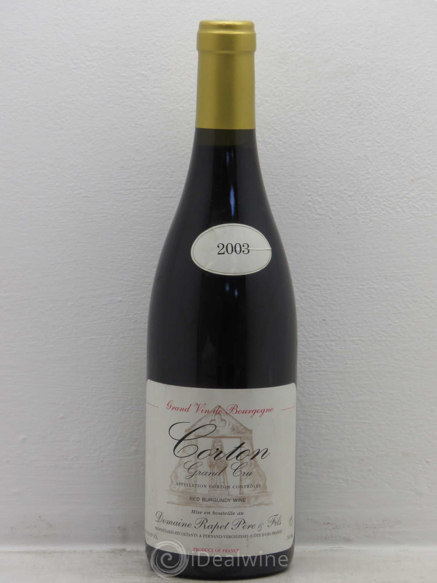 Corton Grand Cru Domaine Rapet 2003 - Lot de 1 bouteille - 0