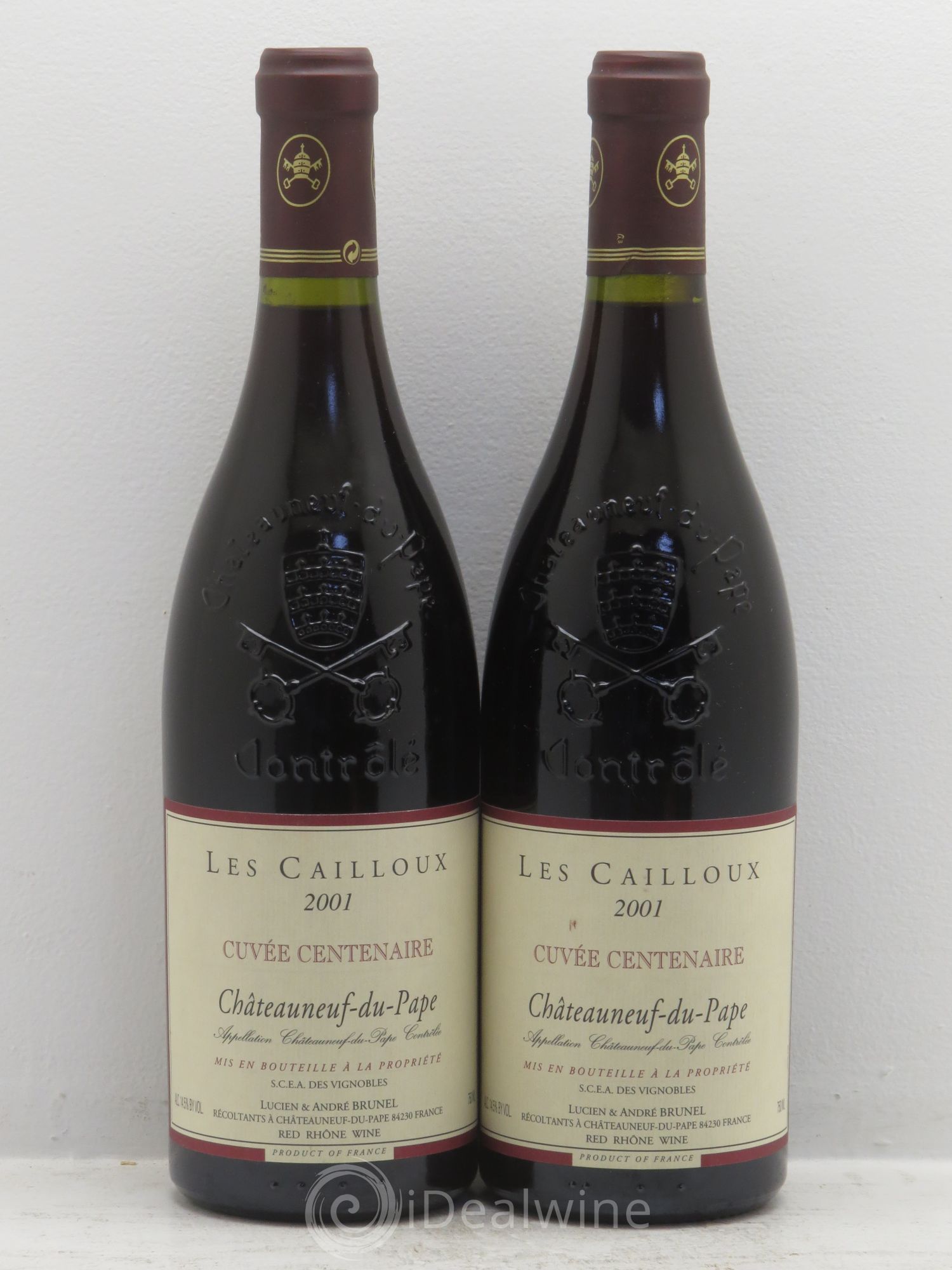 Châteauneuf-du-Pape Les Cailloux Cuvée Centenaire André Brunel 2001 - Lot de 2 bouteilles - 0