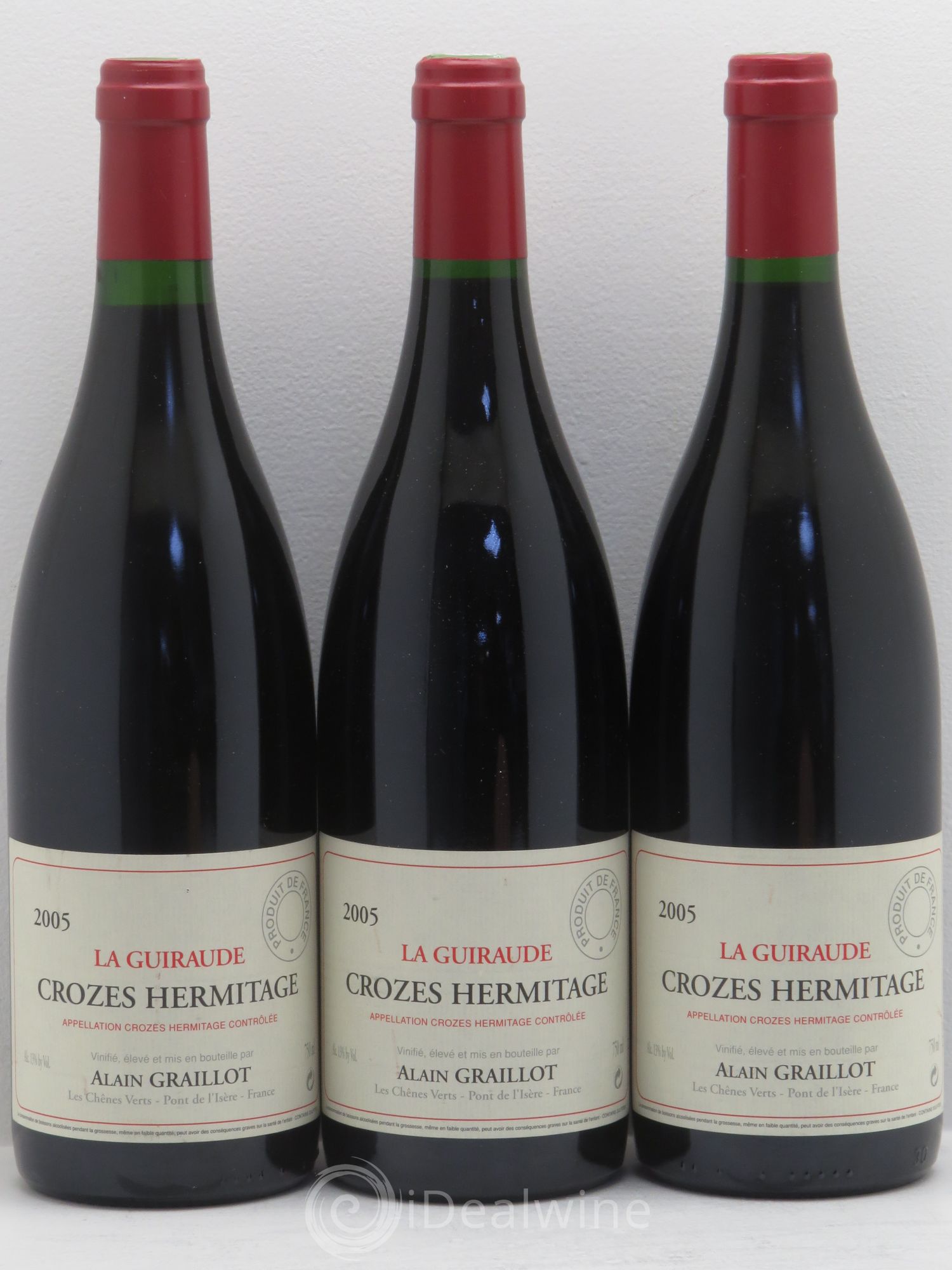 Crozes-Hermitage La Guiraude Domaine Graillot 2005 - Lot de 3 bouteilles - 0