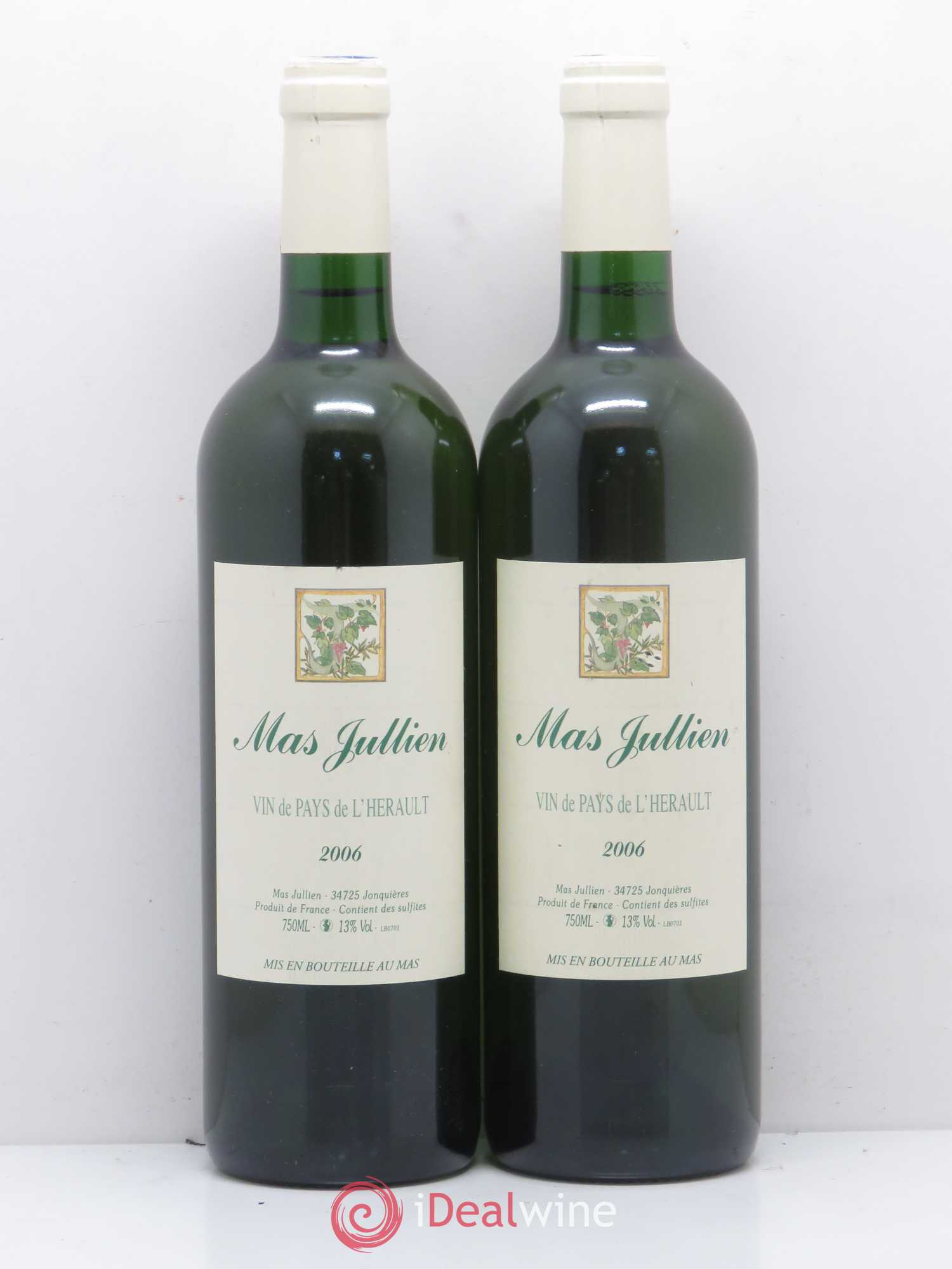 Pays d'Hérault Mas Jullien Olivier Jullien 2006 - Lot de 2 bouteilles - 0