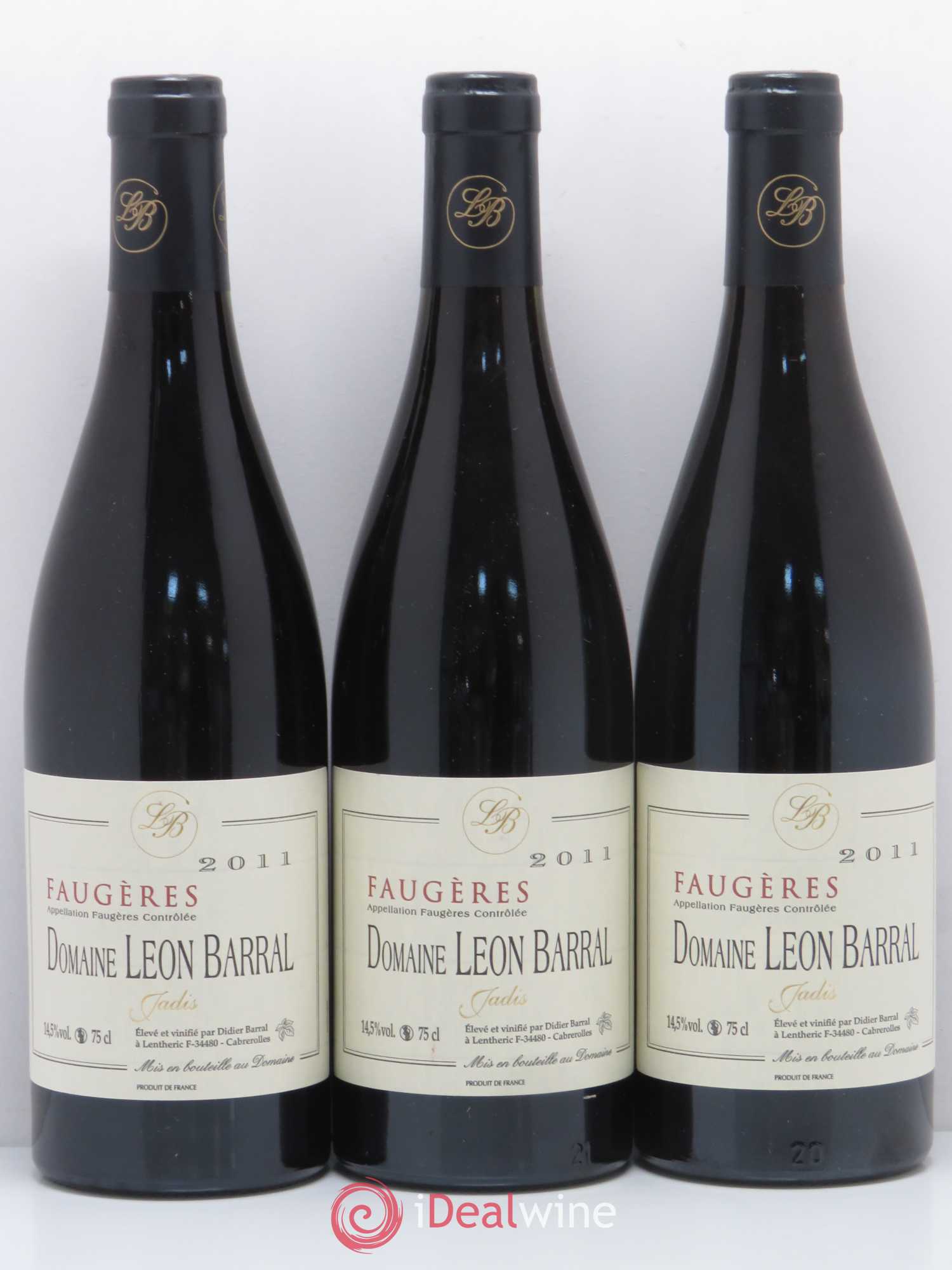 Faugères Jadis Domaine Léon Barral 2011 - Lot de 3 bouteilles - 0