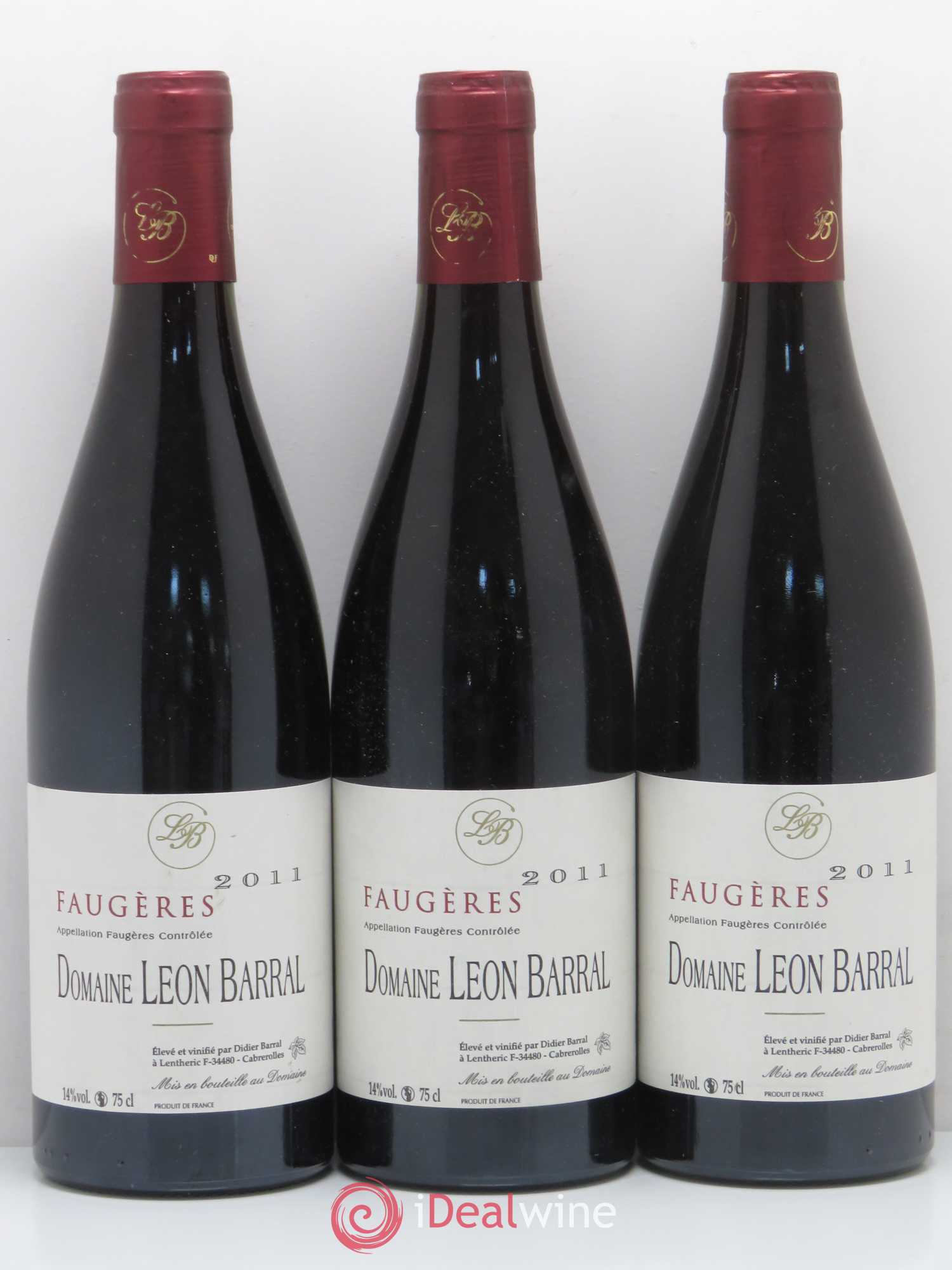 Faugères Domaine Léon Barral 2011 - Lot de 3 bouteilles - 0