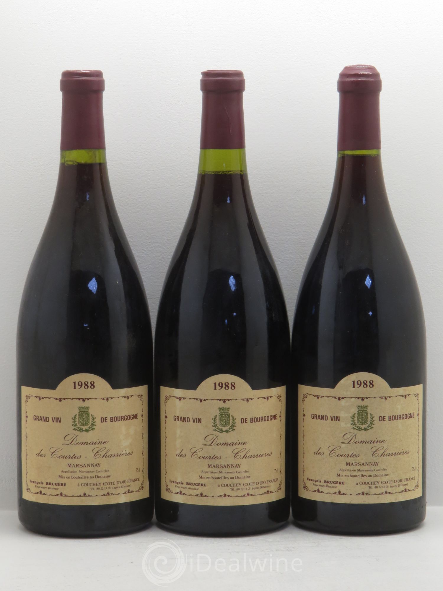 Marsannay Domaine des courtes charrières 1988 - Posten von 3 Magnum - 0