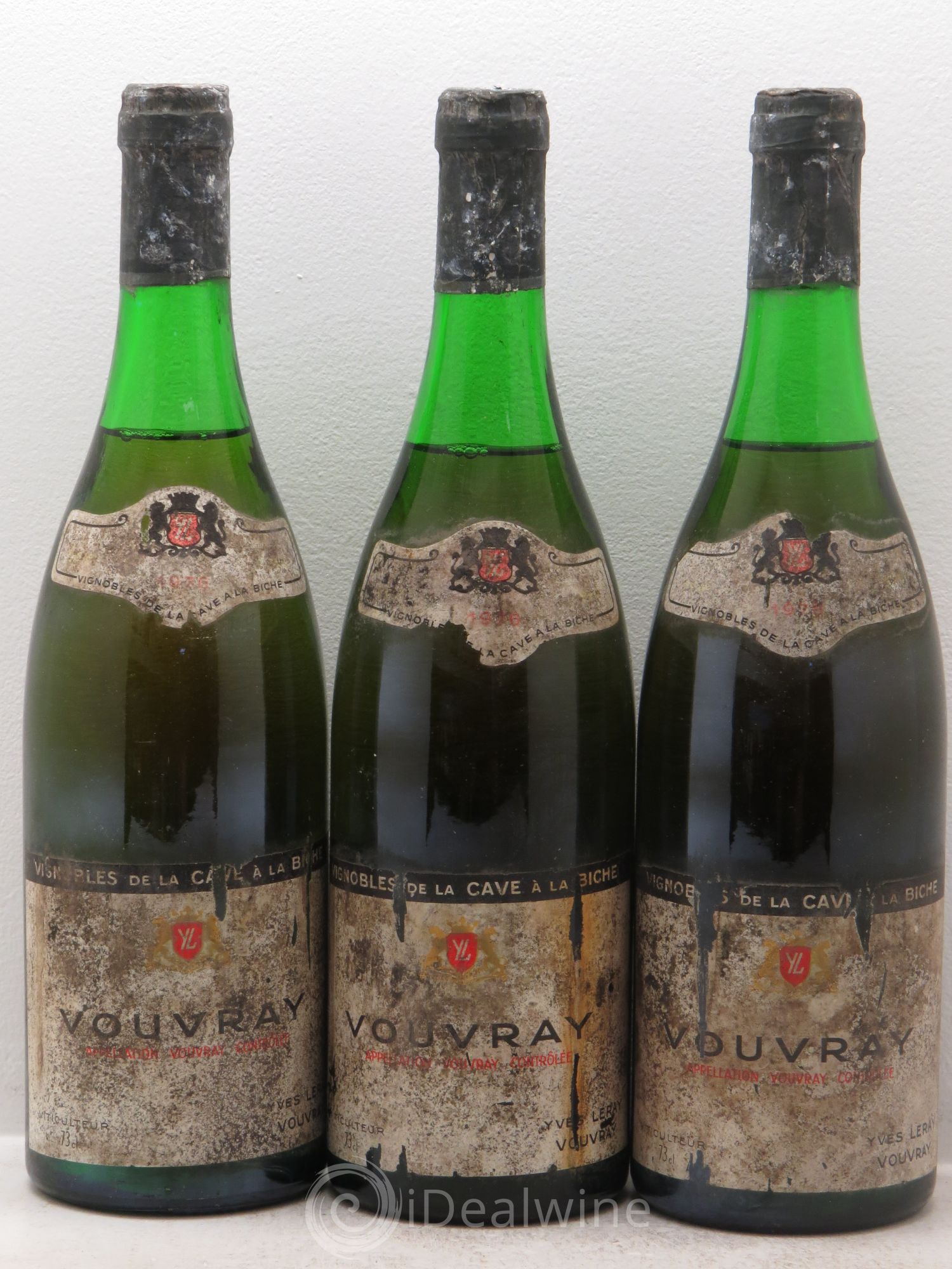 Vouvray Domaine de la cave à la biche- Yves Leray 1976 - Lotto di 3 bottiglie - 0