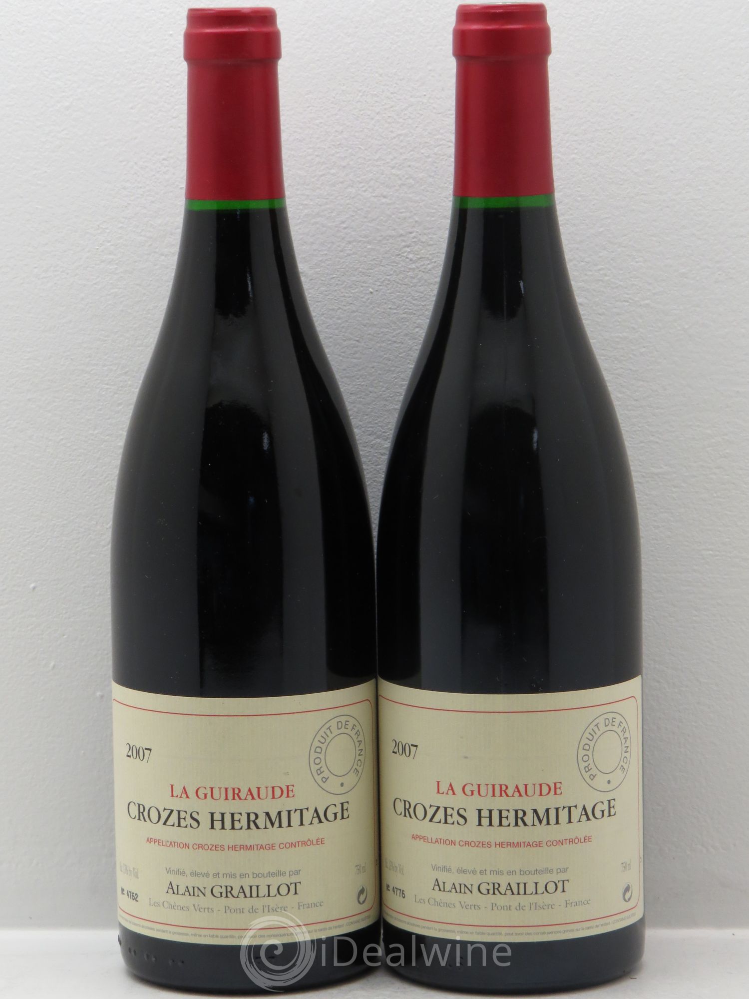 Crozes-Hermitage La Guiraude Domaine Graillot 2007 - Lot de 2 bouteilles - 0