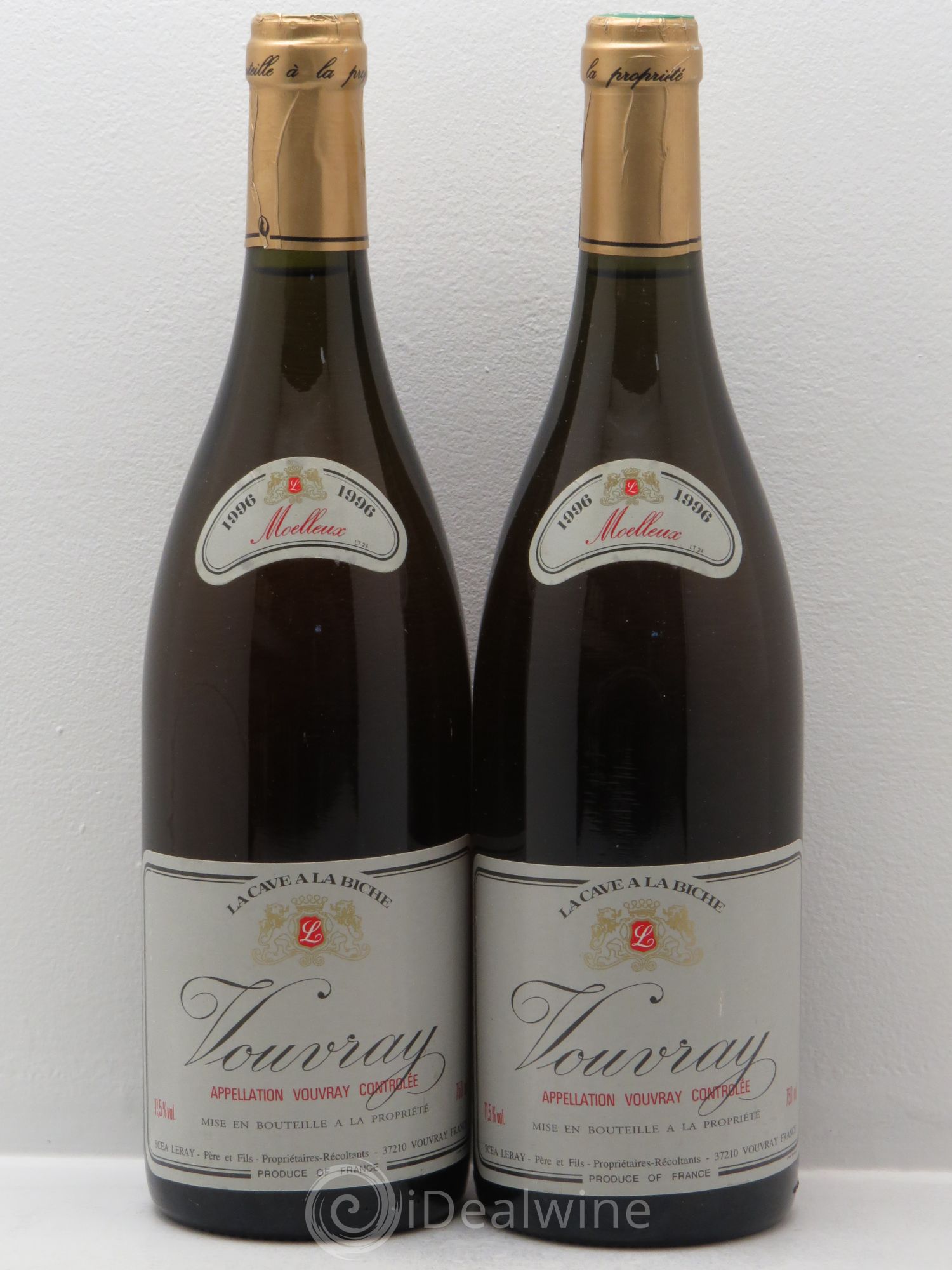 Vouvray Domaine de la cave à la biche-Réserve -Yves Leray 1996 - Lotto di 2 bottiglie - 0