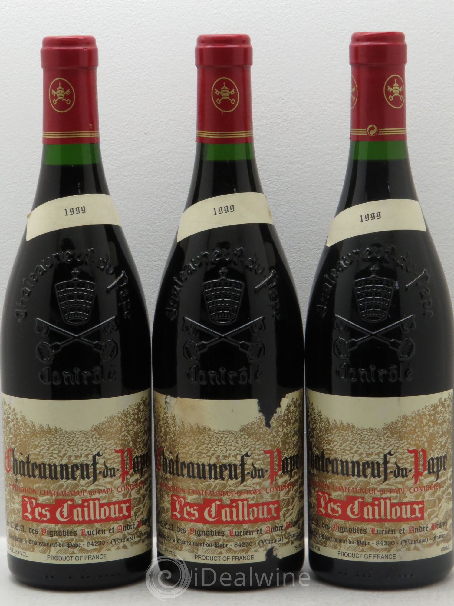 Châteauneuf-du-Pape Les Cailloux André Brunel 1999 - Lot de 3 bouteilles - 0