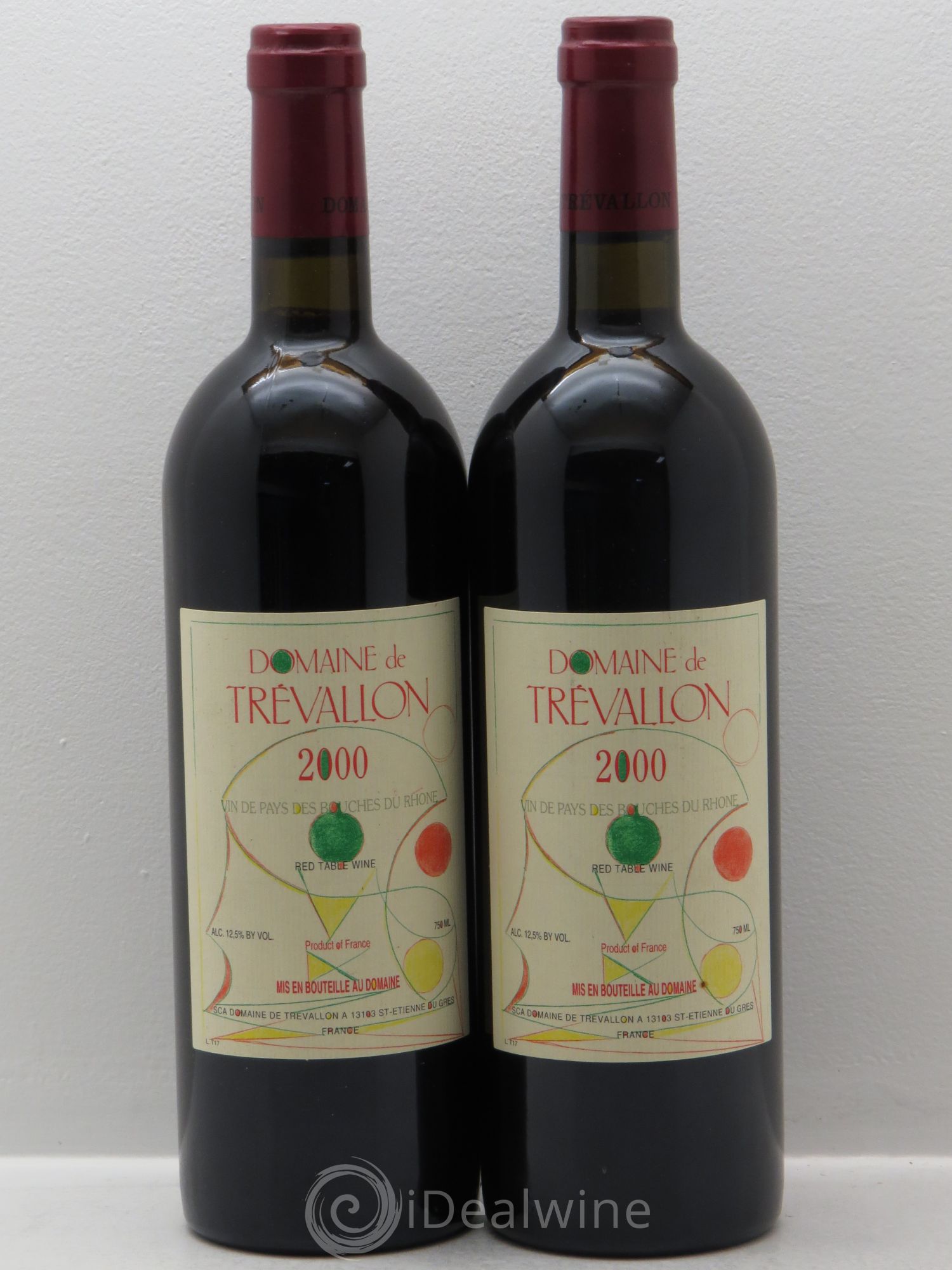 VDP Bouches du Rhône Trévallon (Domaine de) Eloi Dürrbach 2000 - Lot de 2 bouteilles - 0