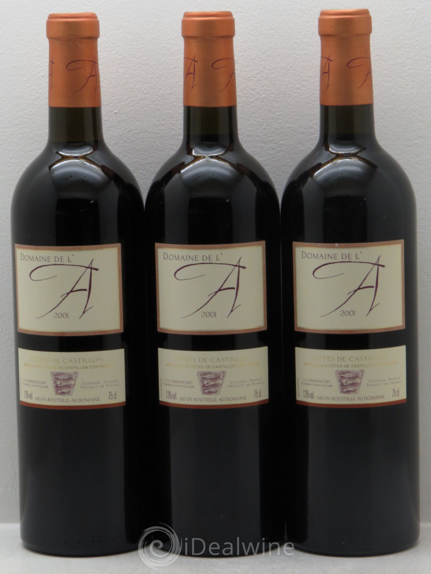 Domaine de l'A 2001 - Lot de 3 bouteilles - 0