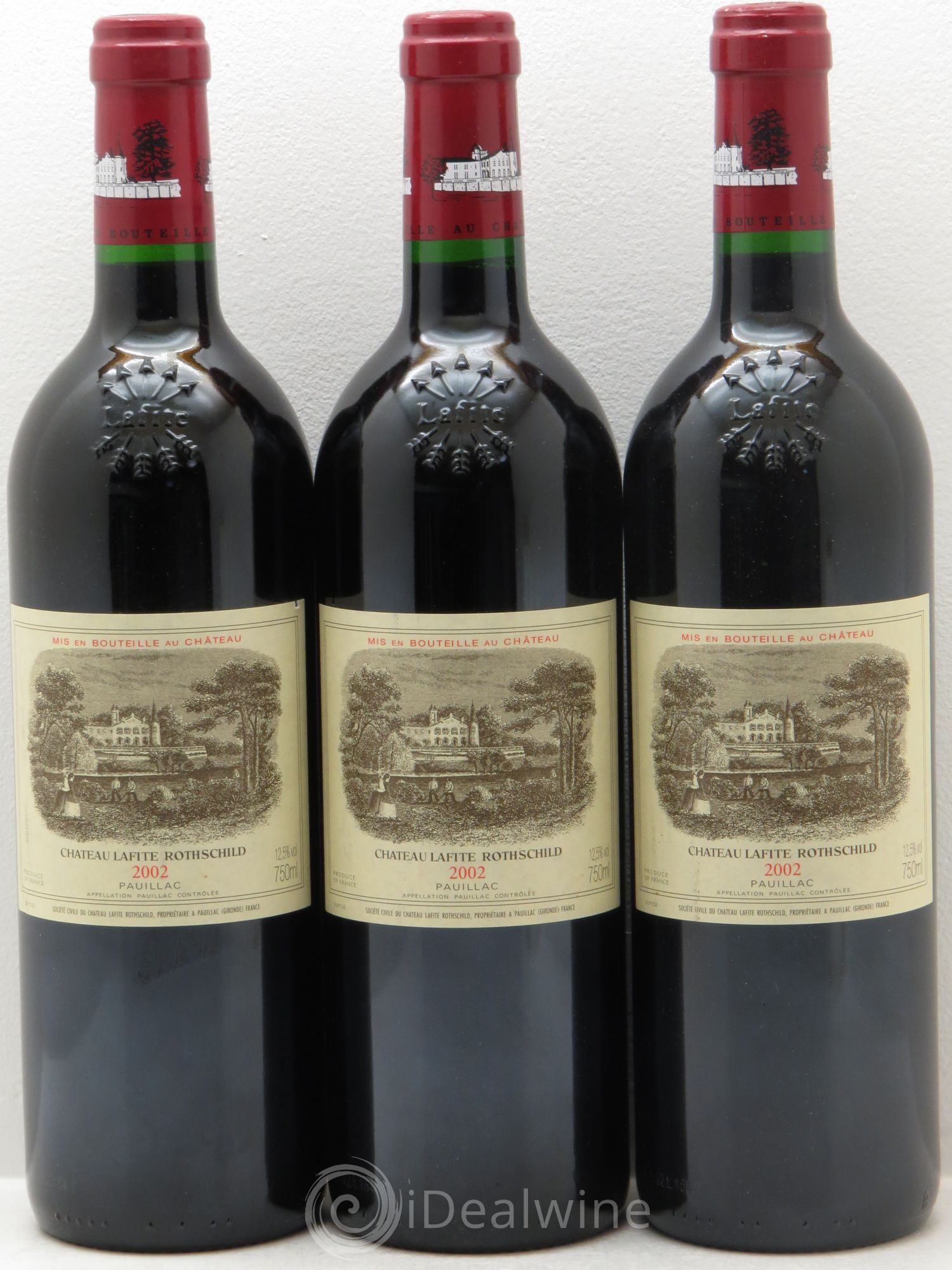 Château Lafite Rothschild 1er Grand Cru Classé 2002 - Lot de 3 bouteilles - 0