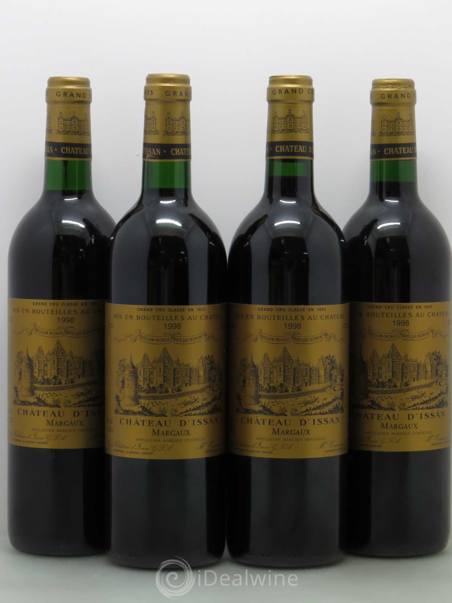 Château d'Issan 3ème Grand Cru Classé 1998 - Lot de 4 bouteilles - 0