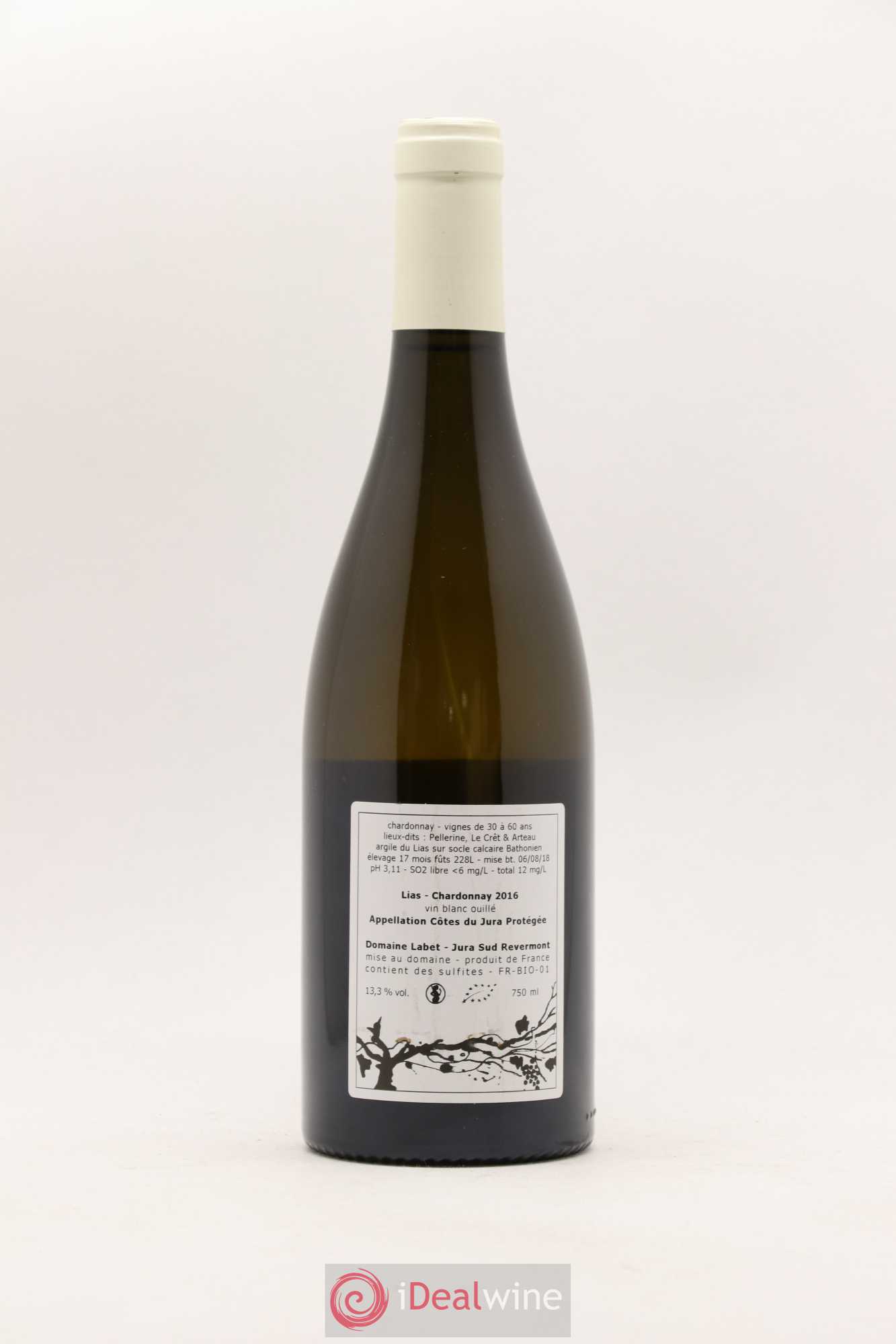 Côtes du Jura Chardonnay Lias Romain - Julien - Charline Labet 2016 - Lot de 1 bouteille - 1