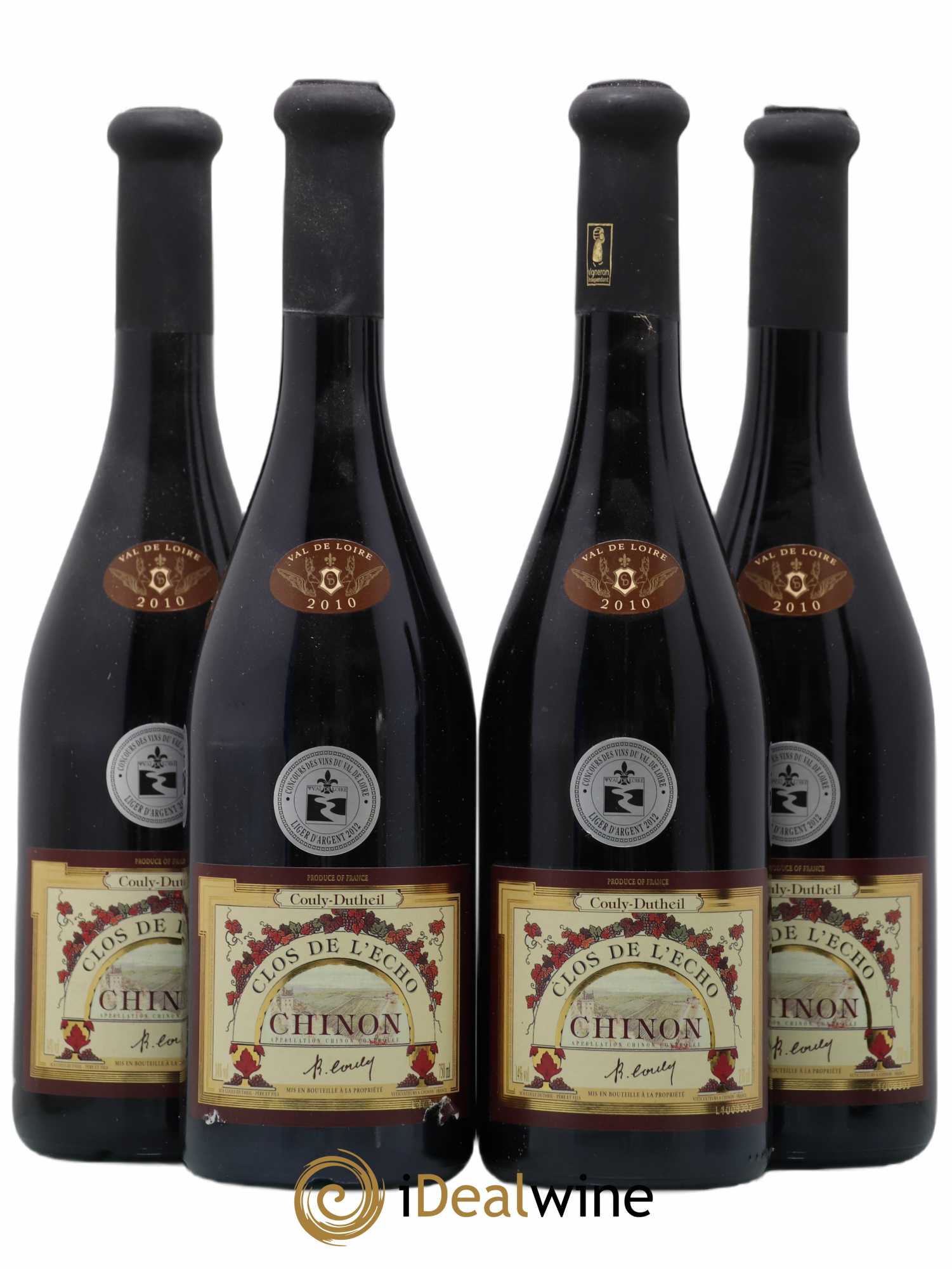 Chinon Clos de l'Echo Couly-Dutheil 2010 - Lot de 4 bouteilles - 0
