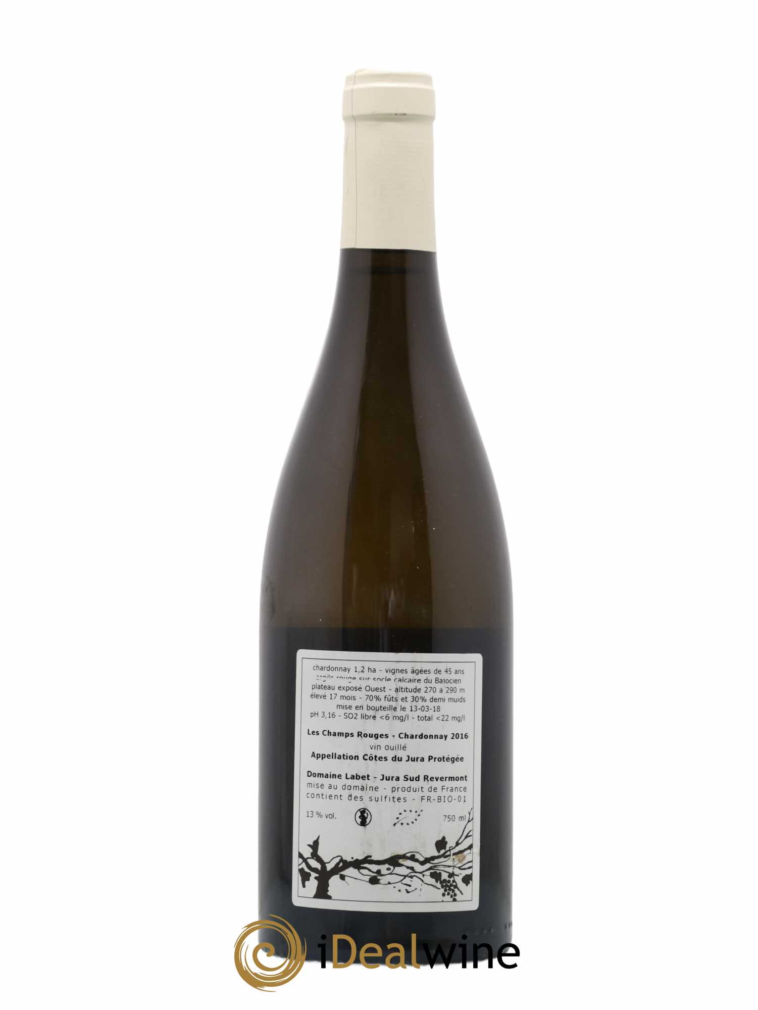 Côtes du Jura Chardonnay Les Champs Rouges Romain - Julien - Charline Labet 2016 - Lot de 1 bouteille - 1