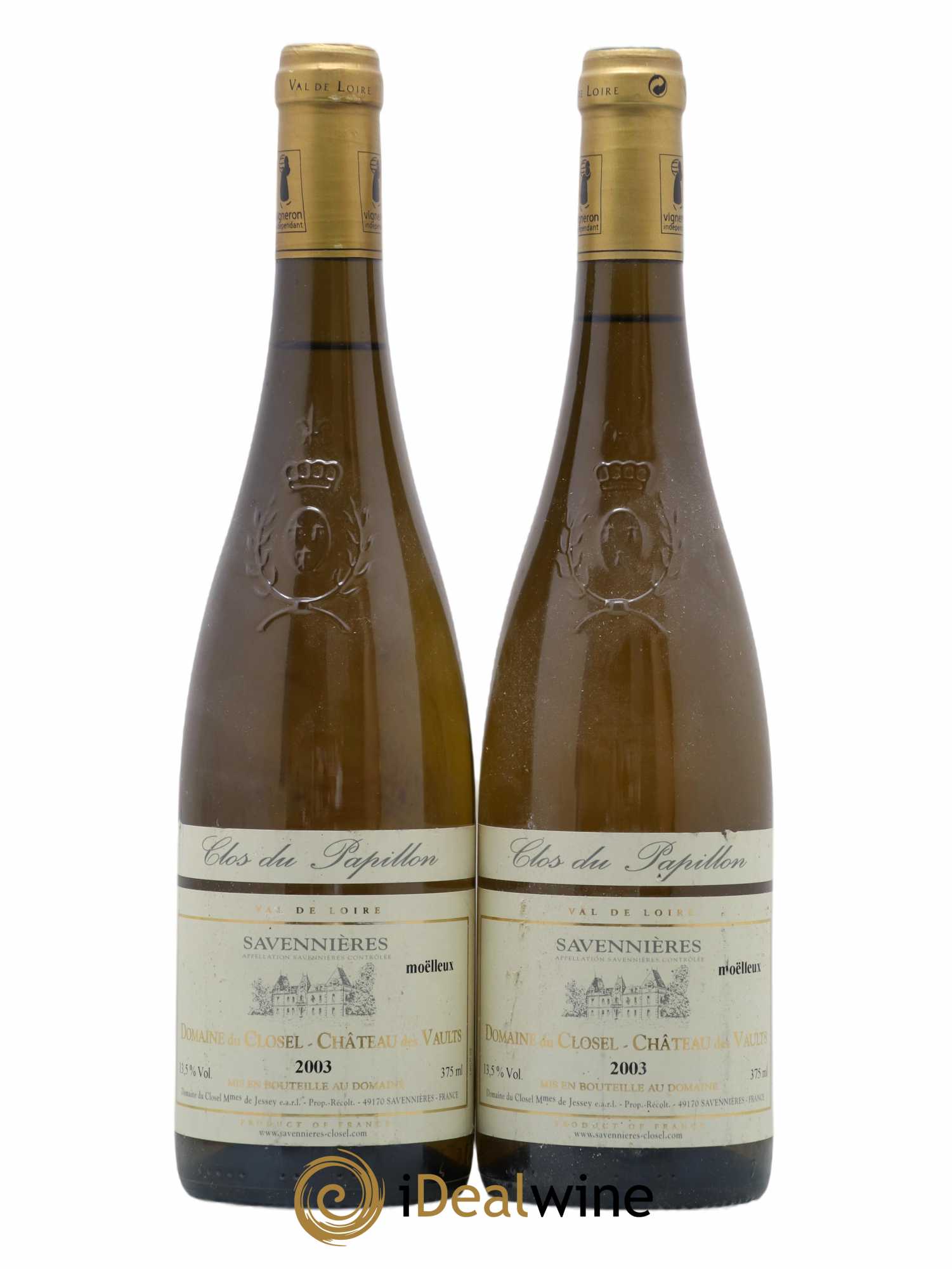 Savennières Clos du Papillon Domaine du Closel 2003 - Lotto di 2 bottiglie - 0