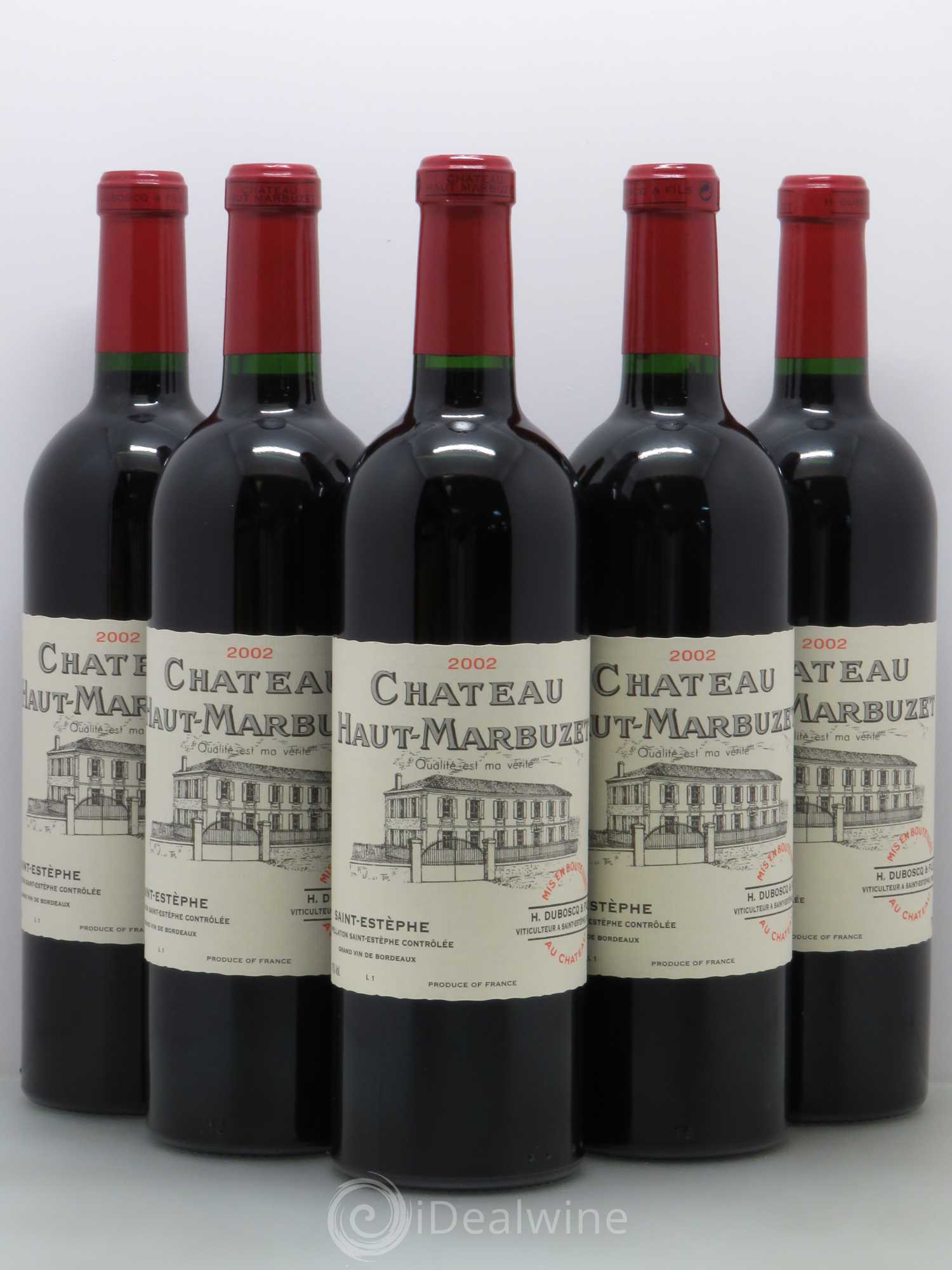 Château Haut Marbuzet 2002 - Lot de 5 bouteilles - 0