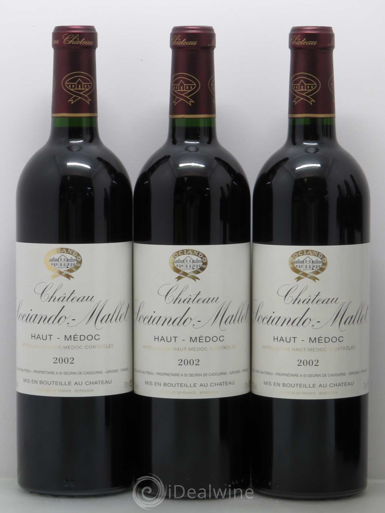 Château Sociando Mallet 2002 - Lot de 6 bouteilles - 1